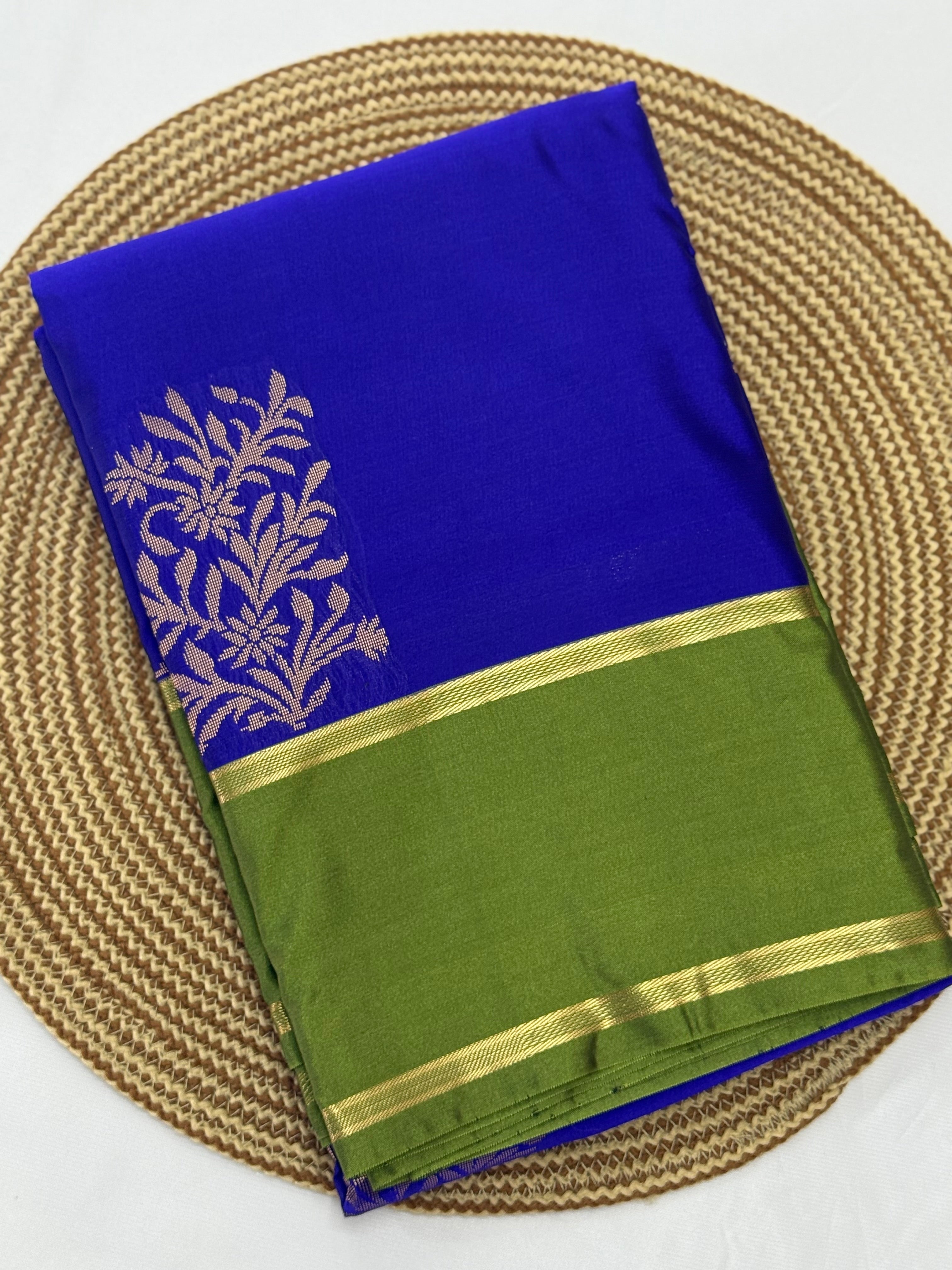 PREMIUM SEMI KANCHI SILK SAREE - ROYAL BLUE