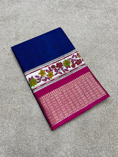 STUNNING DOLLA SILK SAREE - NAVY BLUE