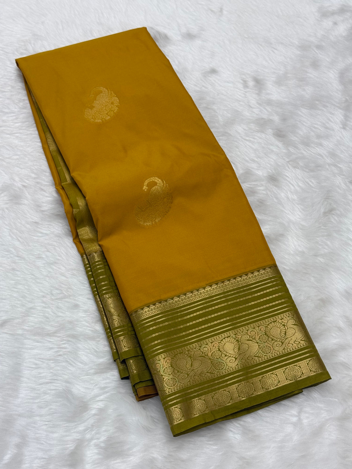 PREMIUM SEMI KANCHI SILK SAREE - AMBER