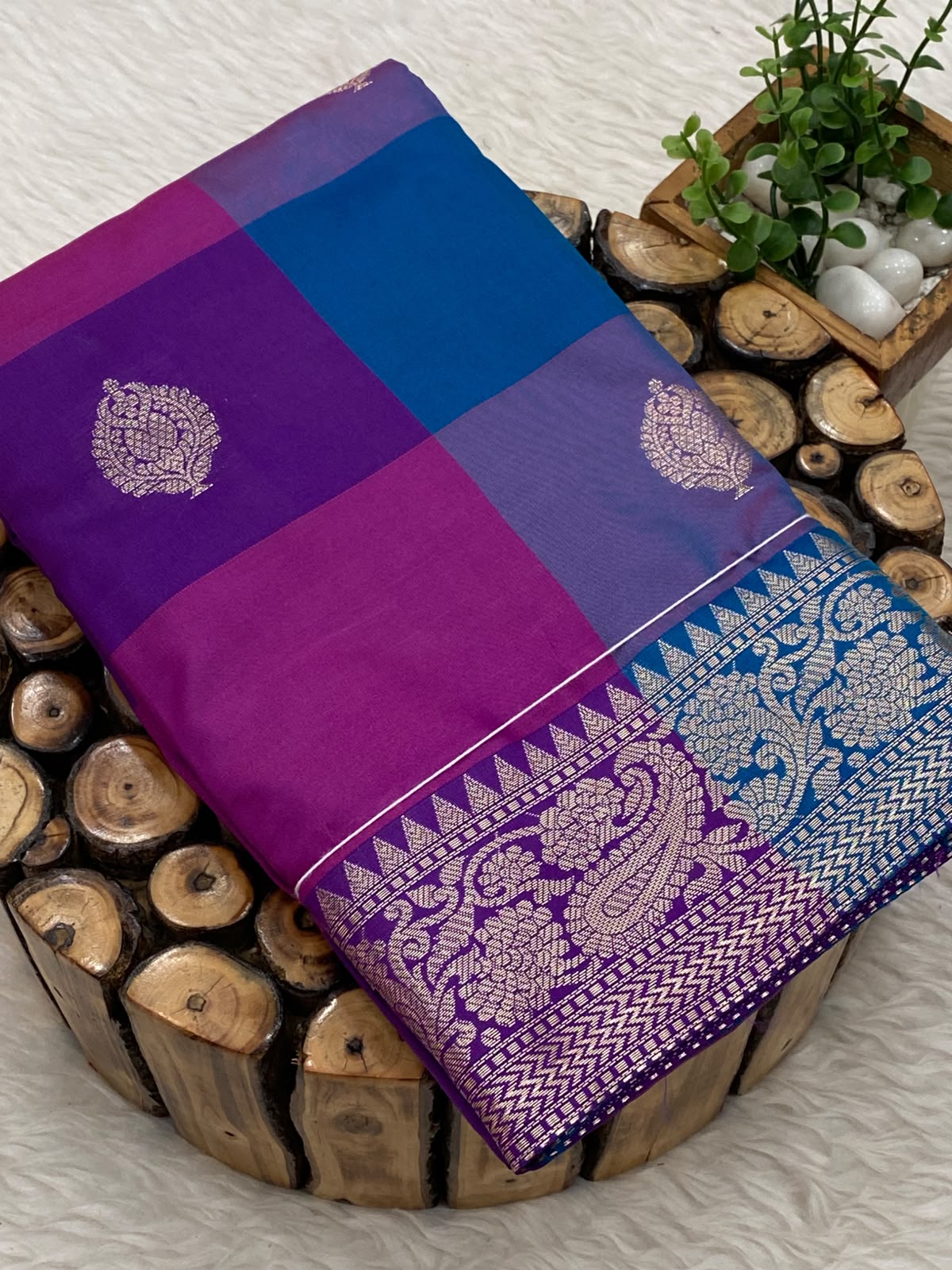 PAALUM PAZHAMUM KATAN BRIDAL SAREE - MULTI