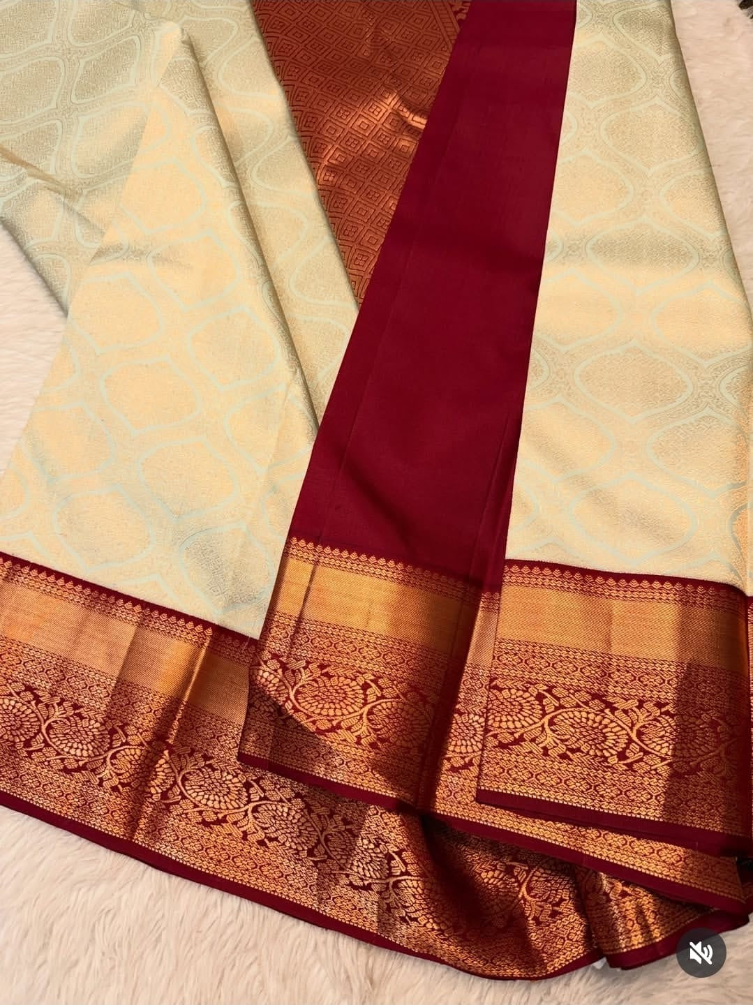 KANCHIPURAM PURE SILK SAREE | SILKMARK® CERTIFIED - PASTEL GREEN