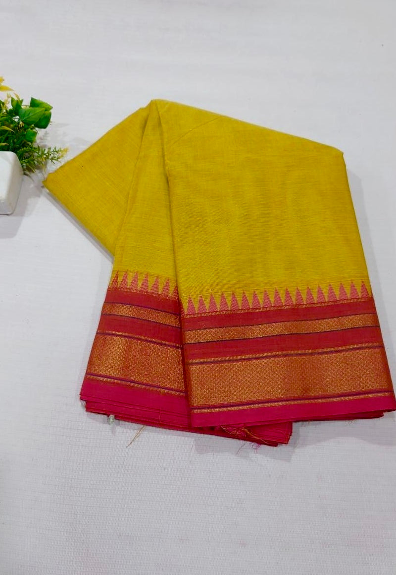 CHETTINAD COTTON SAREES - MUSTARD YELLOW