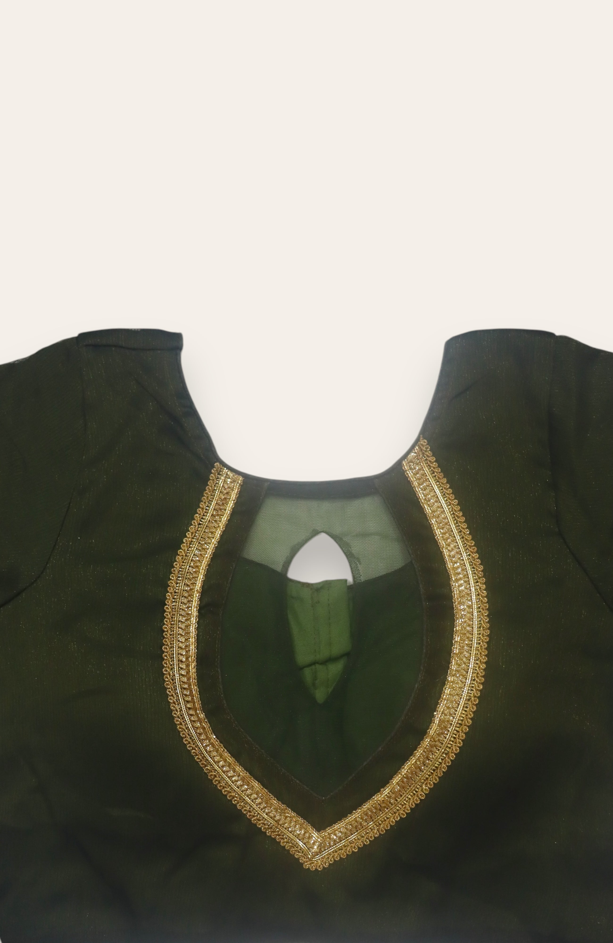 DESIGNER READYMADE BLOUSE - OLIVE GREEN