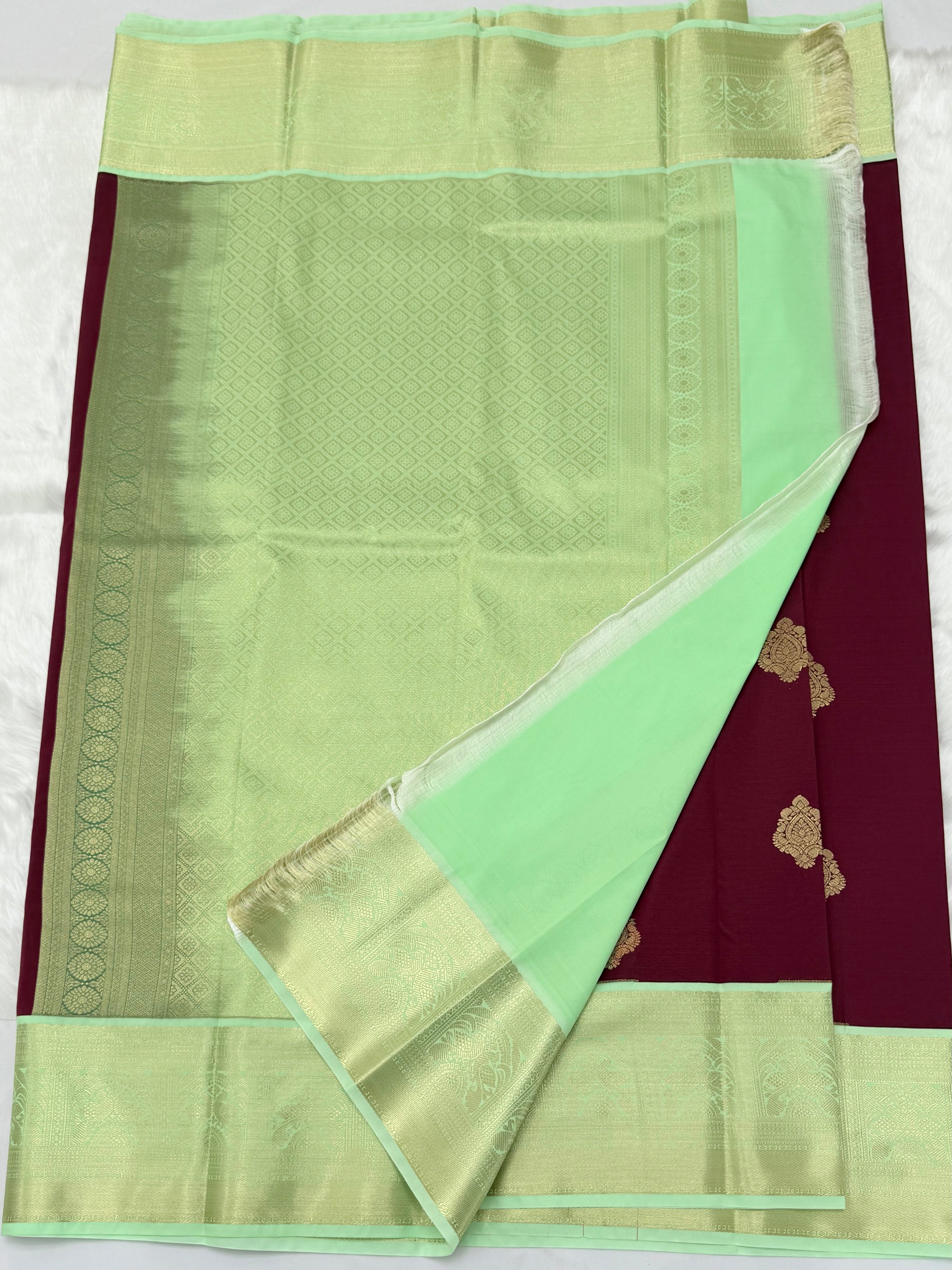 PREMIUM SEMI KANCHI SILK SAREE - BOYSENBERRY
