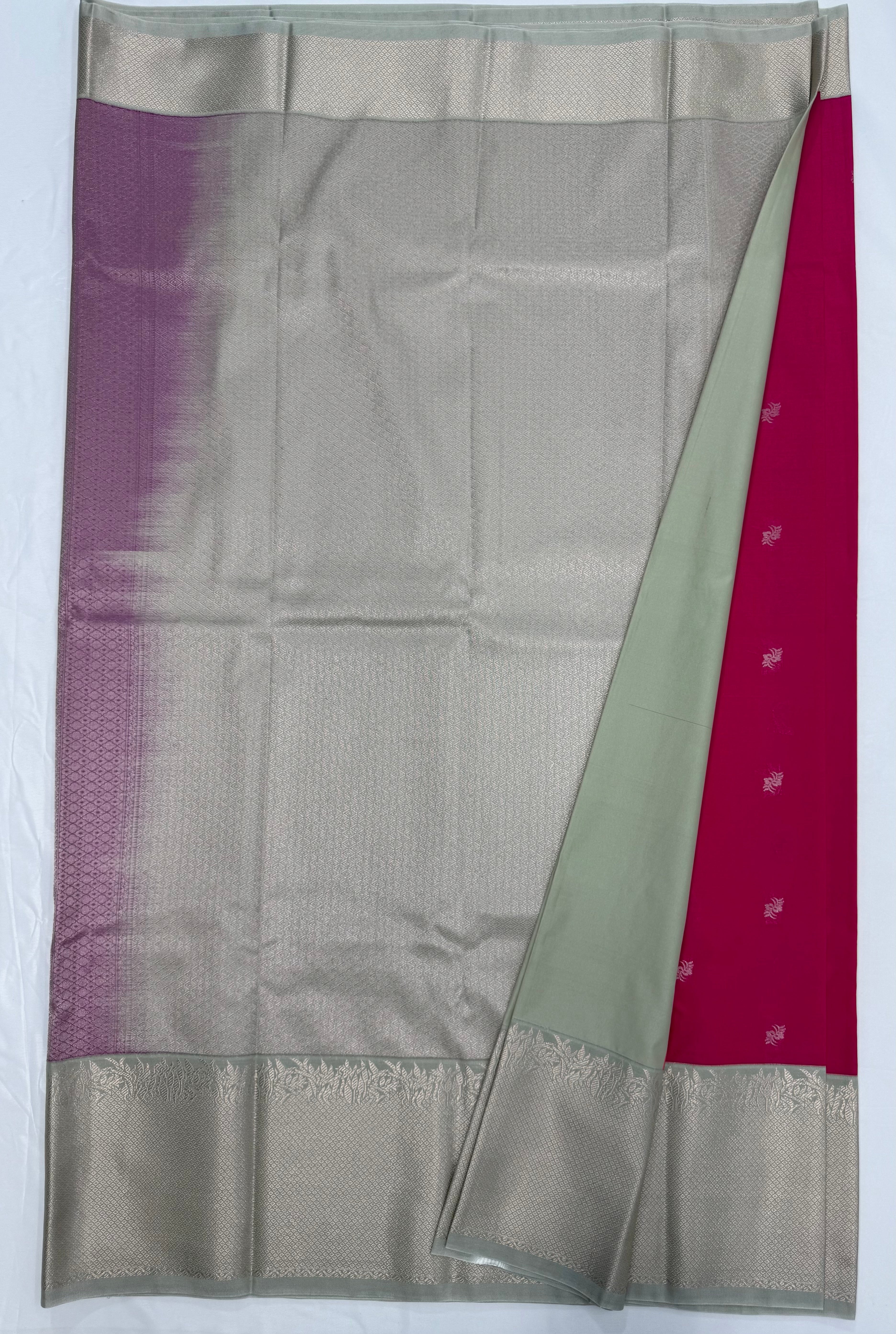 PREMIUM SEMI KANCHI SILK SAREE - MAGENTA