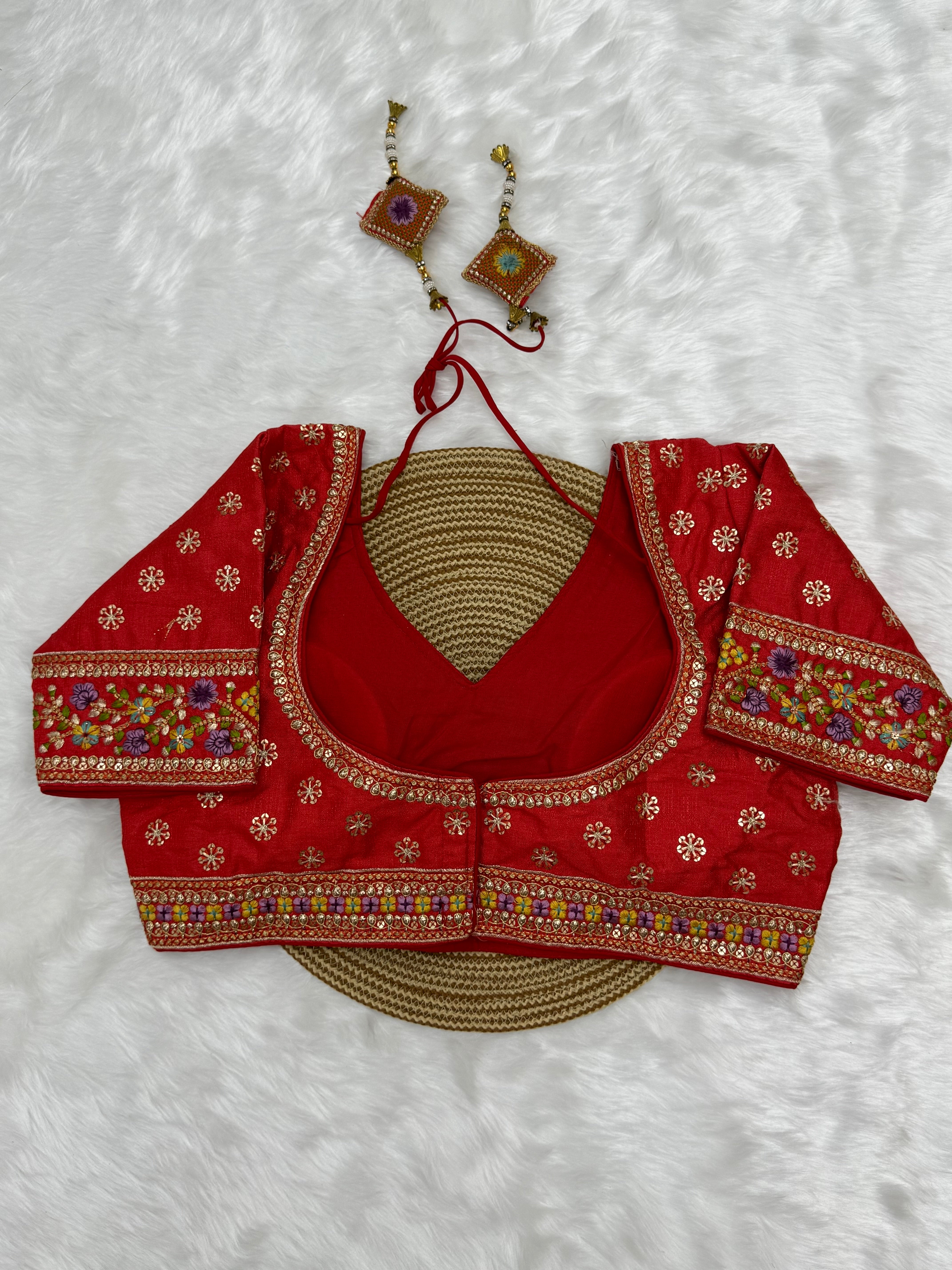 AARI WORK BRIDAL SAREE BLOUSE