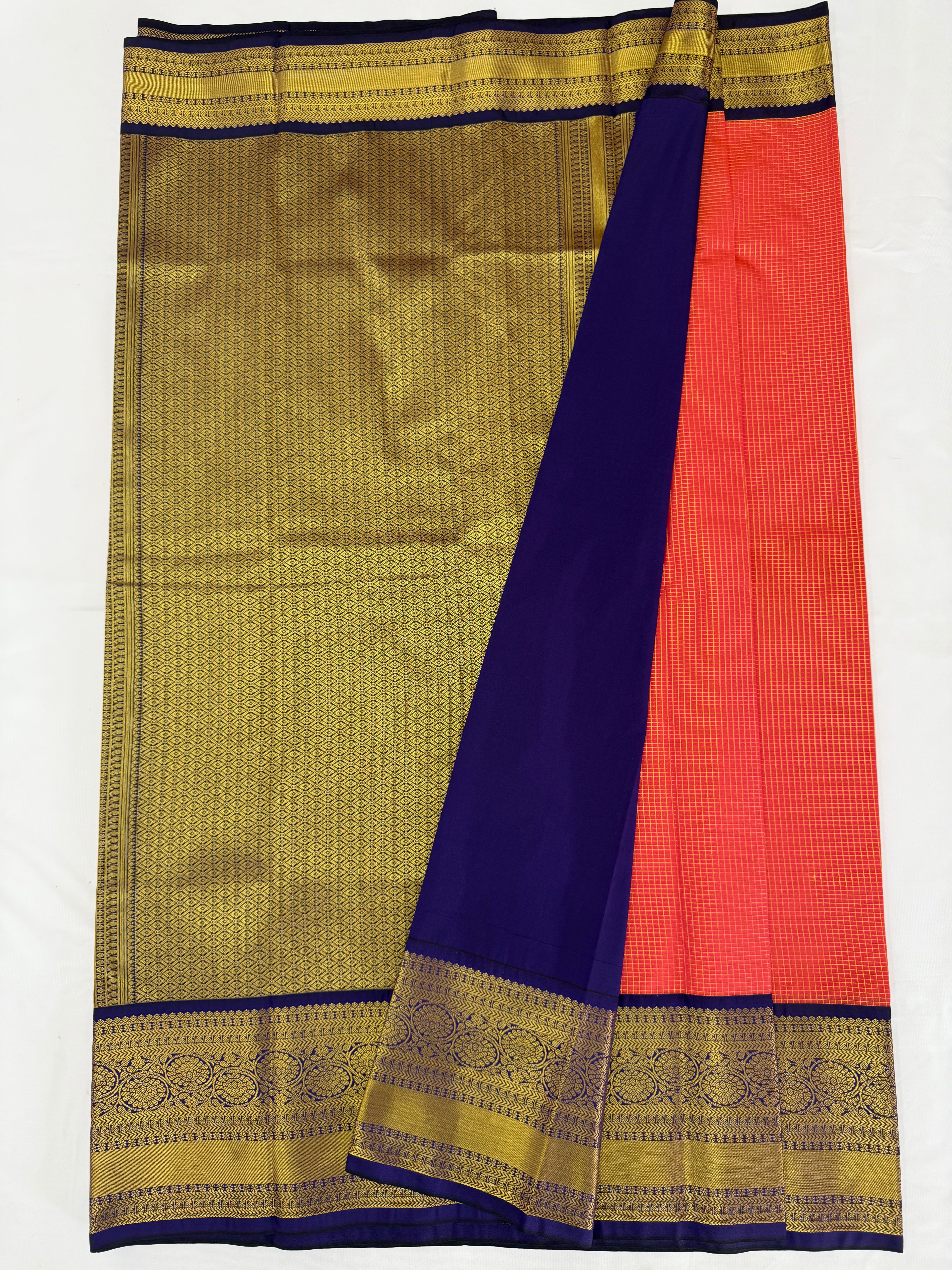 PREMIUM SEMI KANCHI SILK SAREE - STRAWBERRY