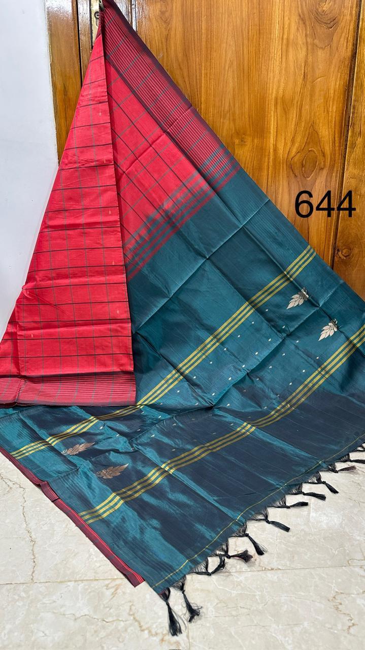 HANDLOOM BANANA PITH SILK SAREE - RED