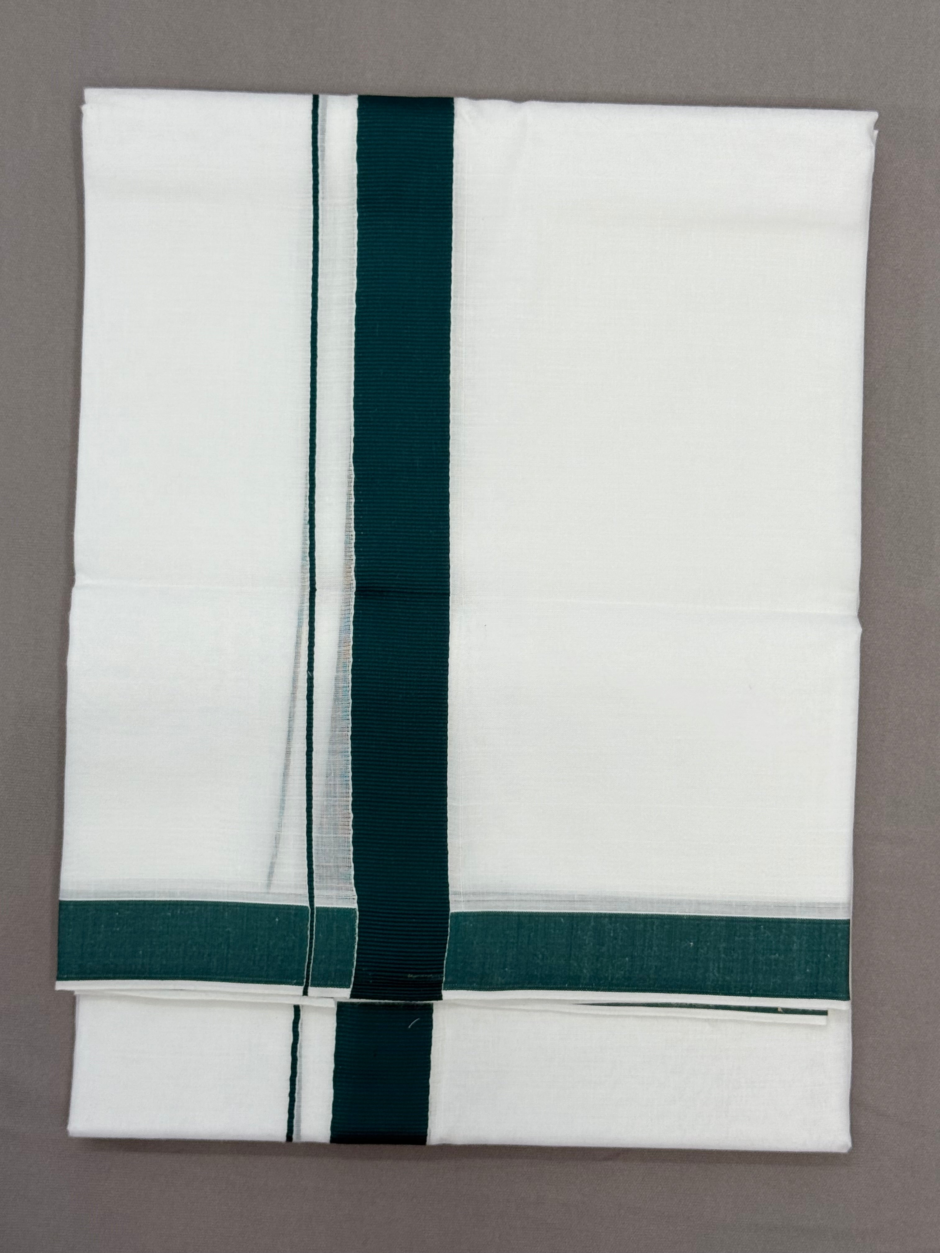 MEN'S DOUBLE DHOTI WHITE WITH FANCY BORDER