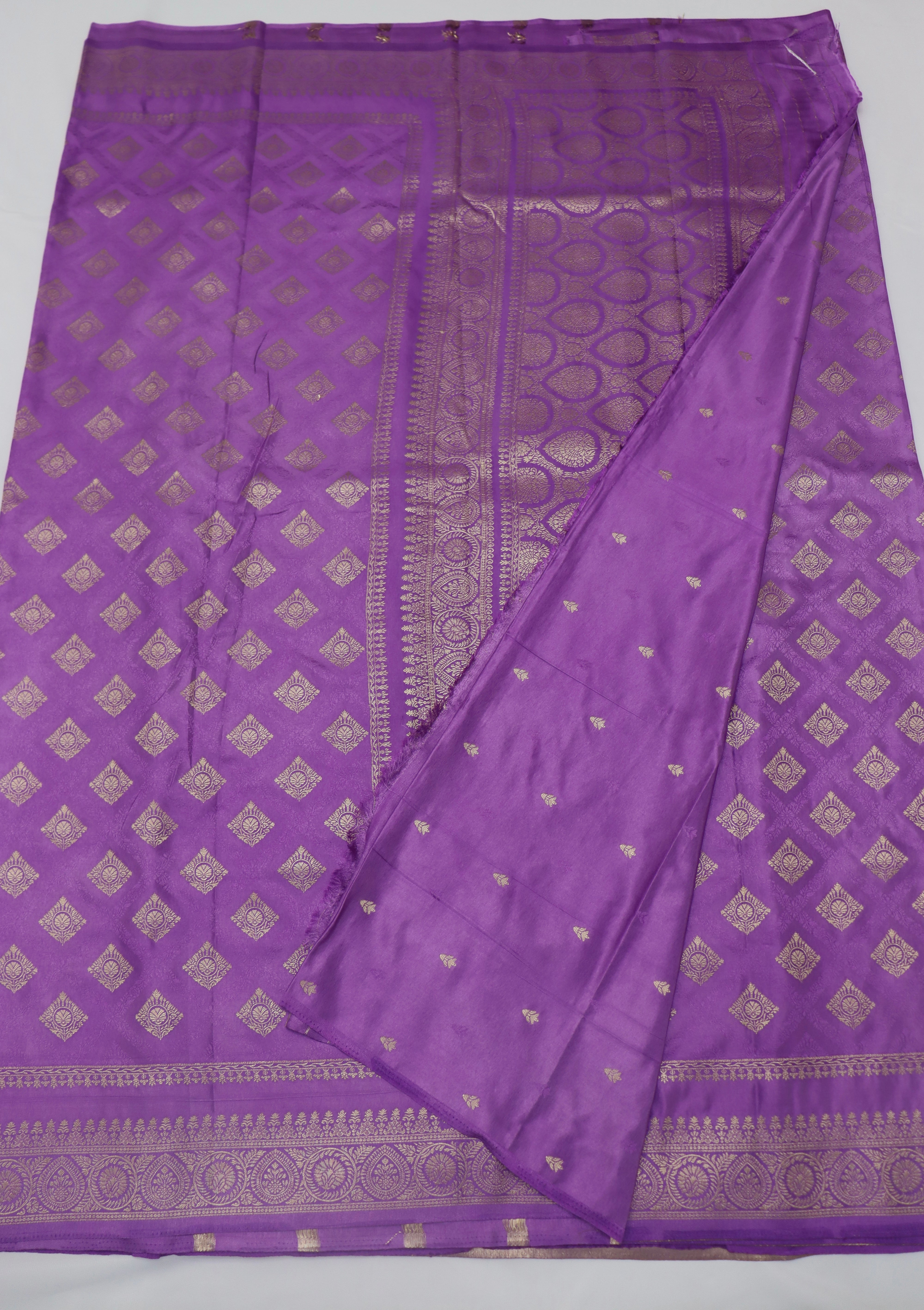 PREMIUM SATIN CREPE SILK SAREE - VIOLET