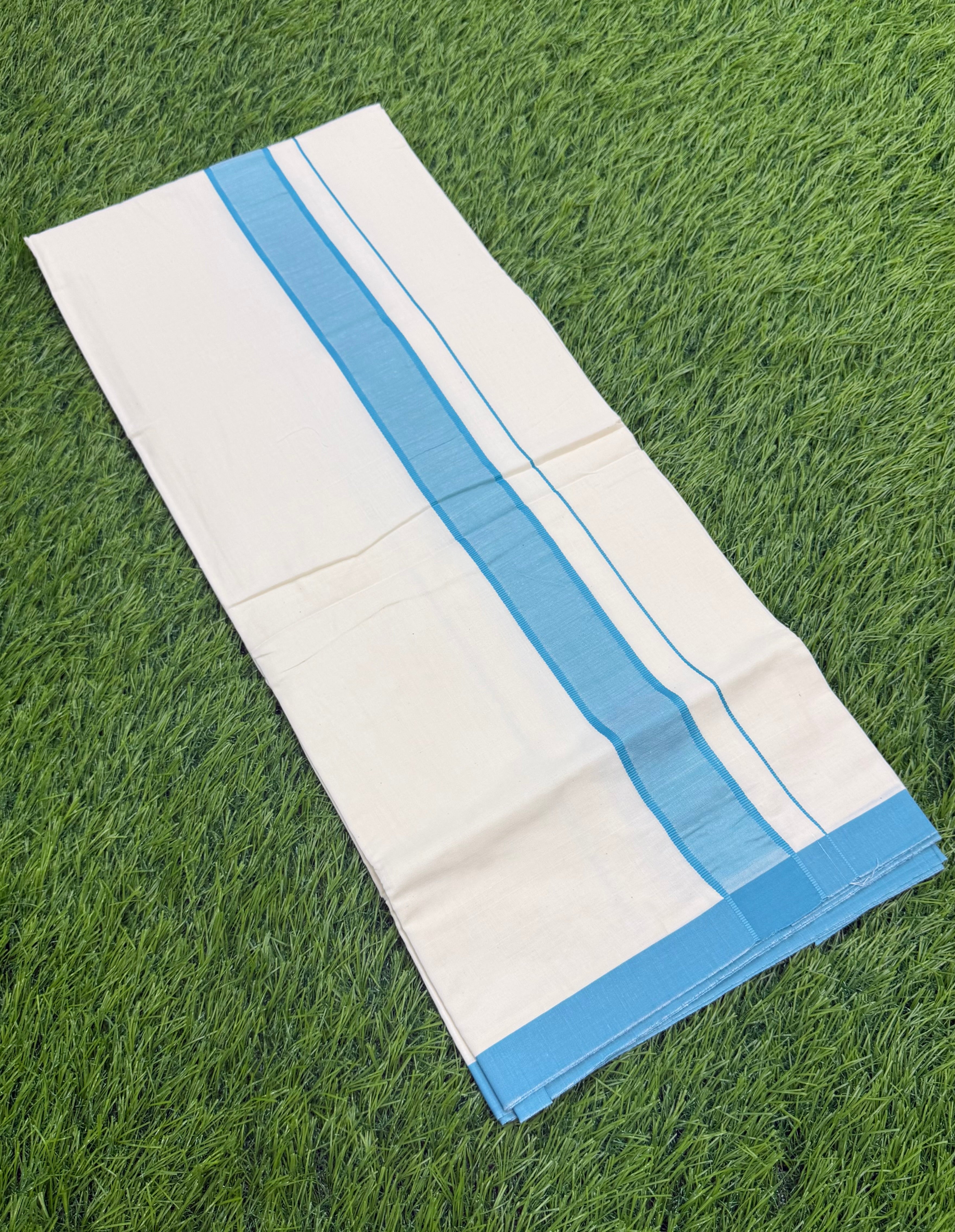 MEN'S DOUBLE DHOTI CREAM WITH FANCY BORDER