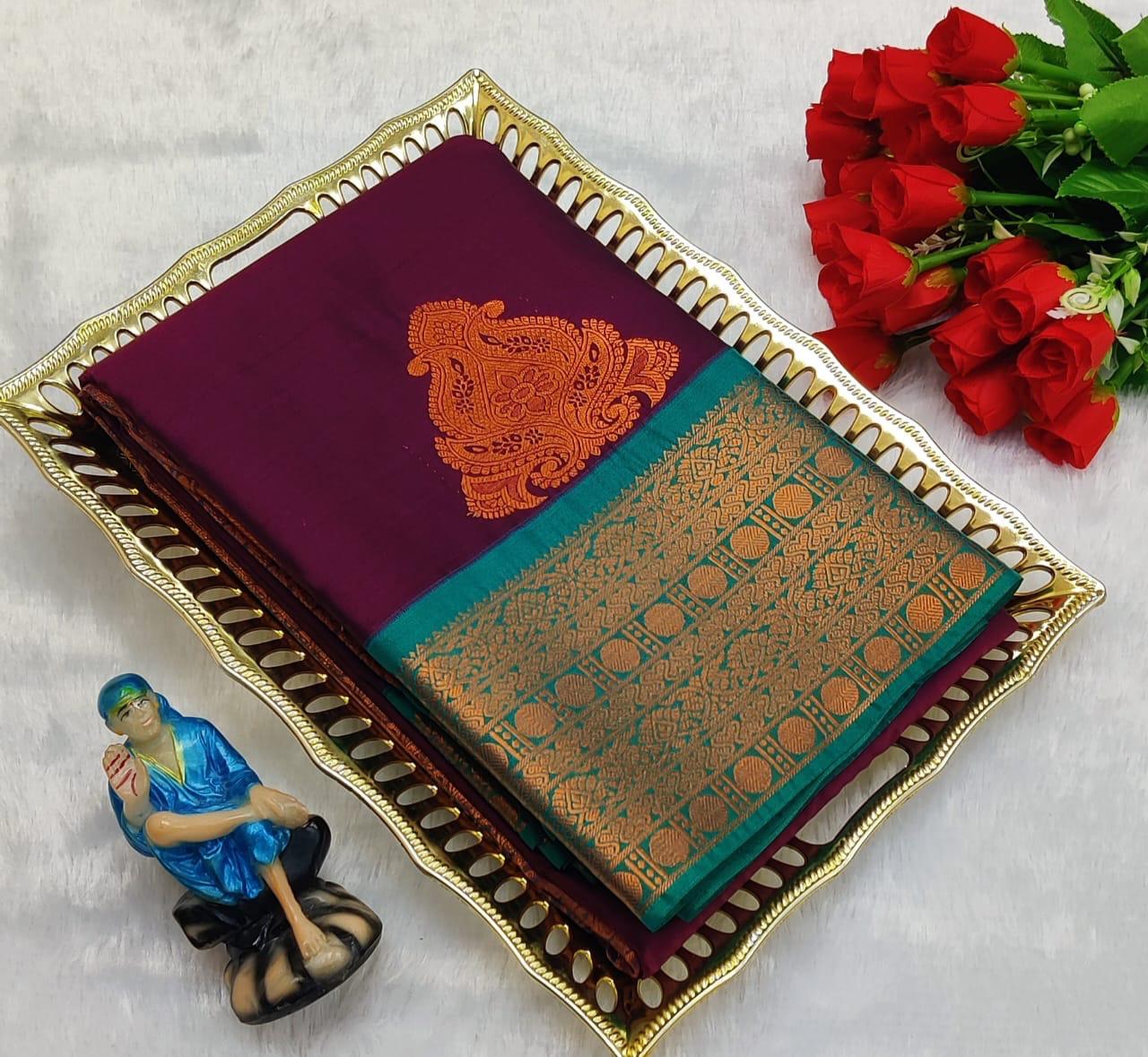 PREMIUM KORVAI SOFT SILK SAREE - PLUM