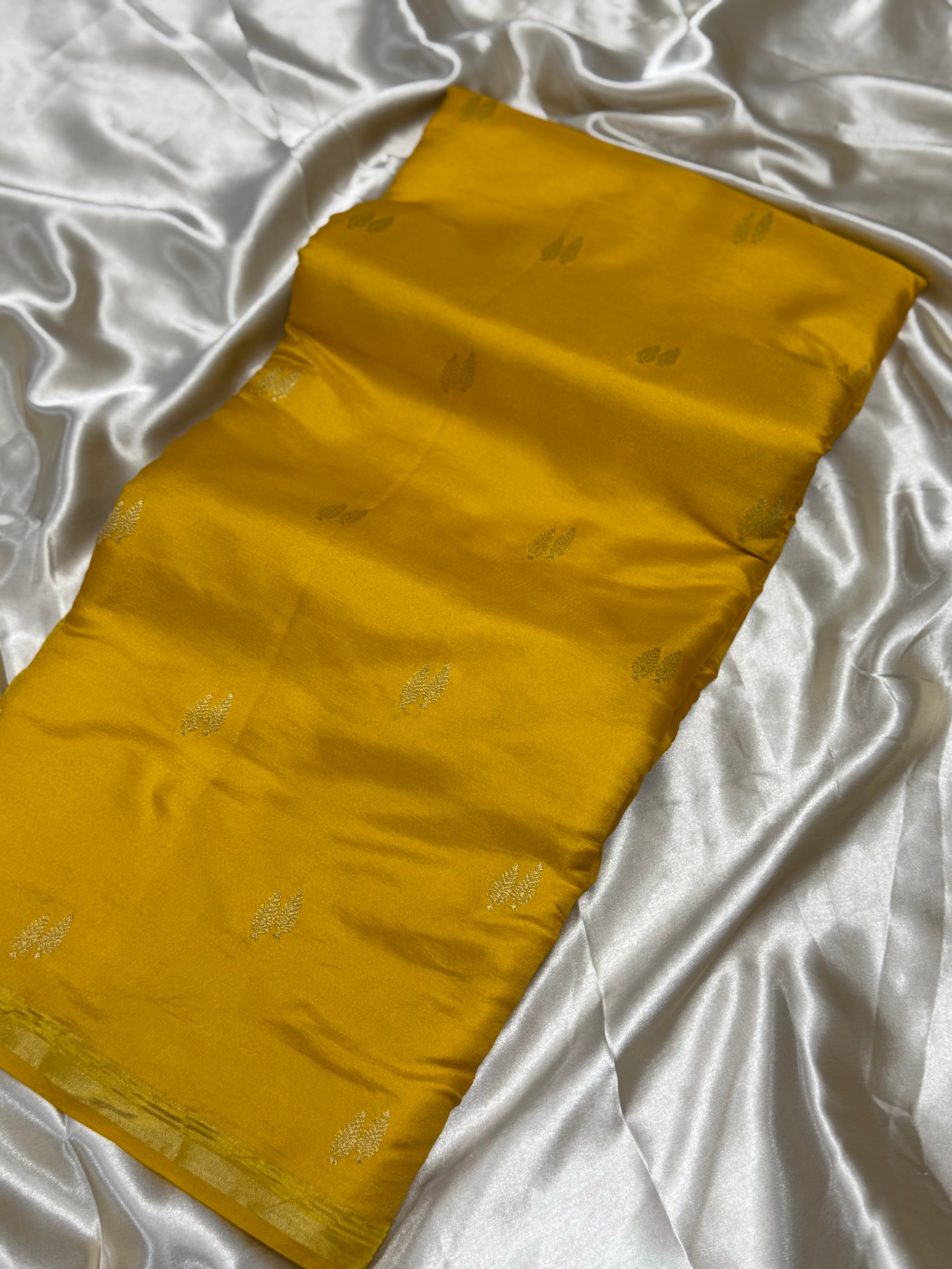 PREMIUM SOFT SILK SAREE WITH ZARI BUTTA - YELLOW