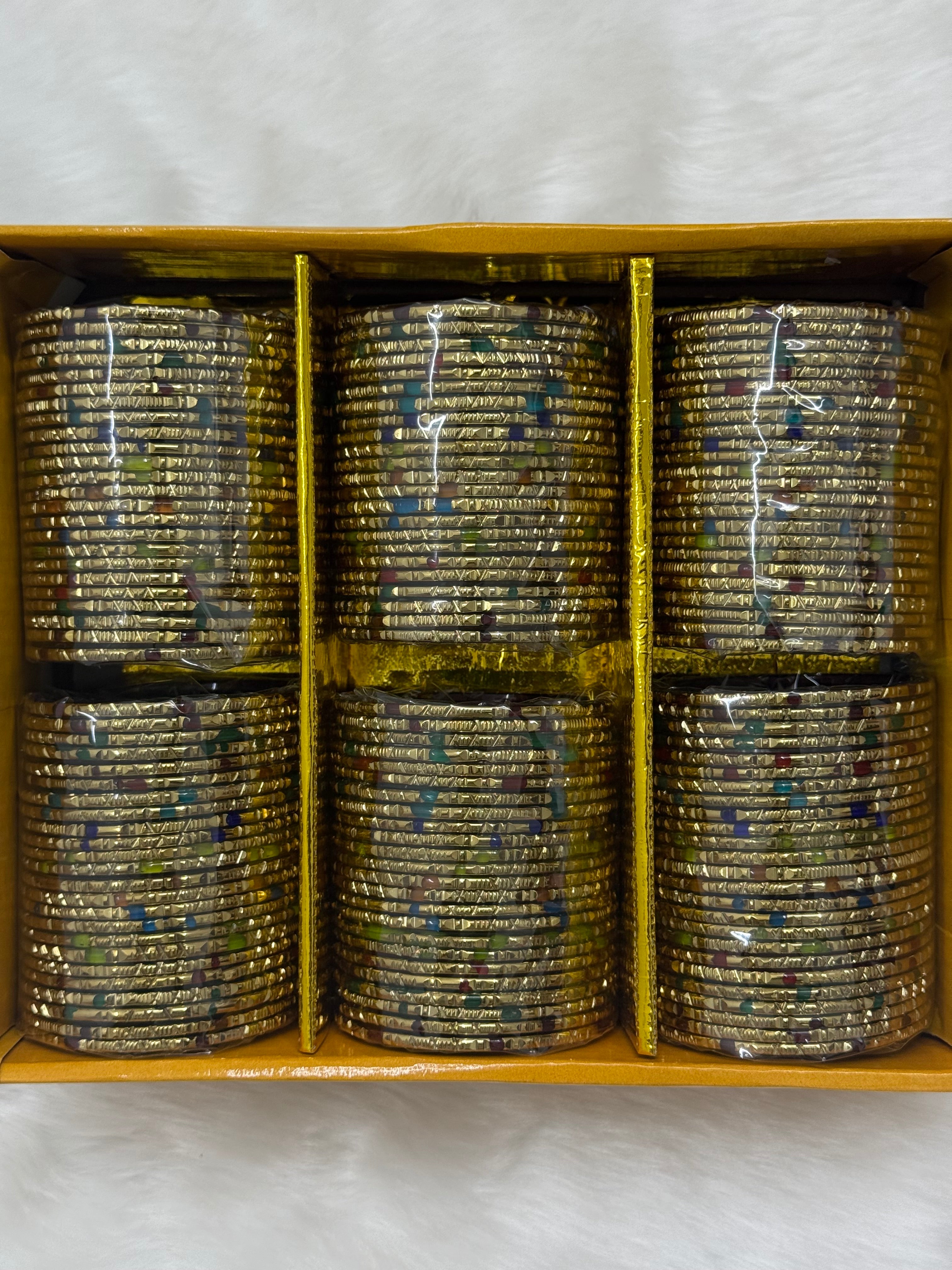 TRADITIONAL BABY SHOWER GLASS BANGLES - MULTI COLOUR MIX (BOX OF 144 PCS)