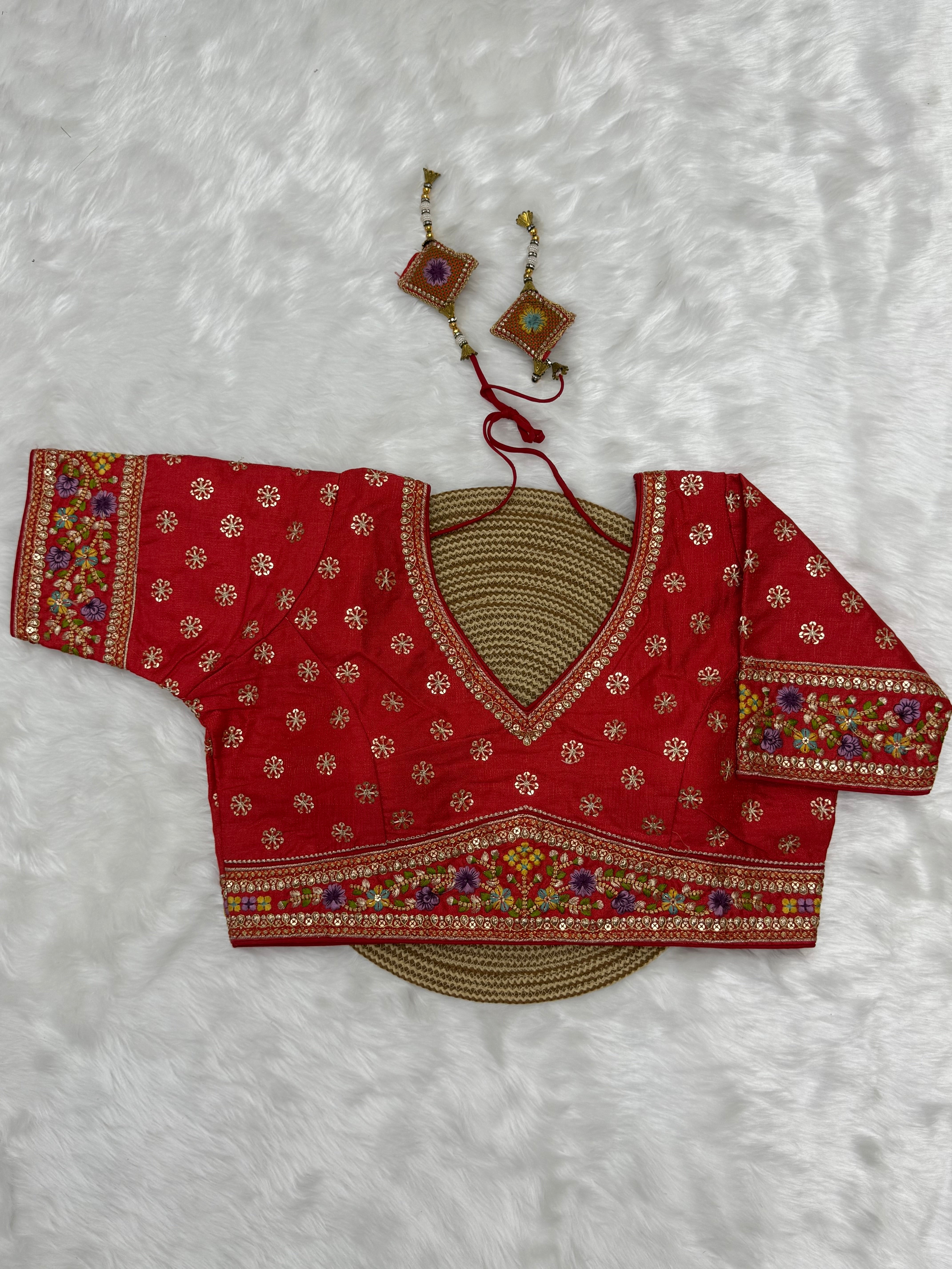 AARI WORK BRIDAL SAREE BLOUSE