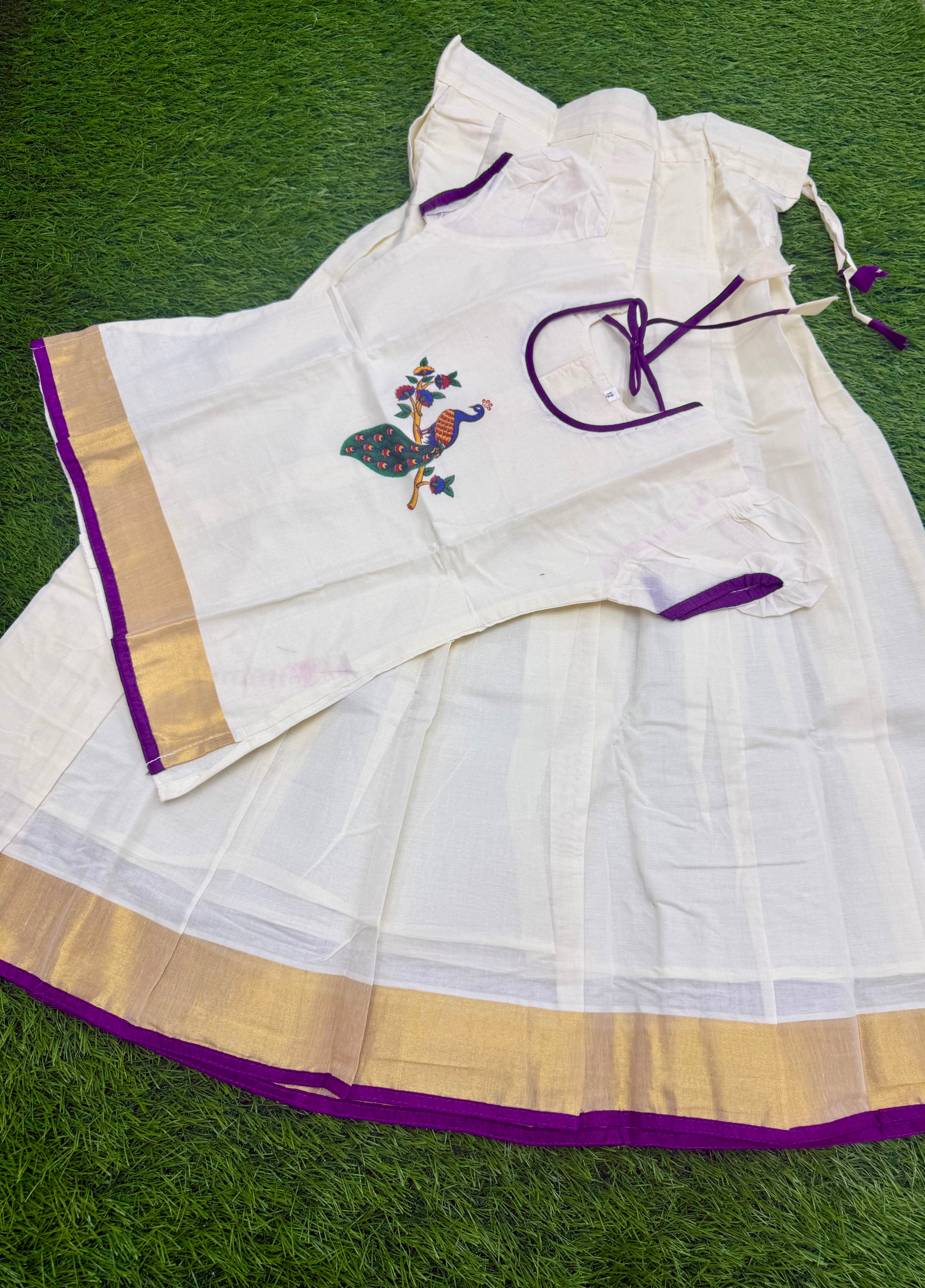 GIRLS TRADITIONAL  PRINTED TOP & SKIRT
