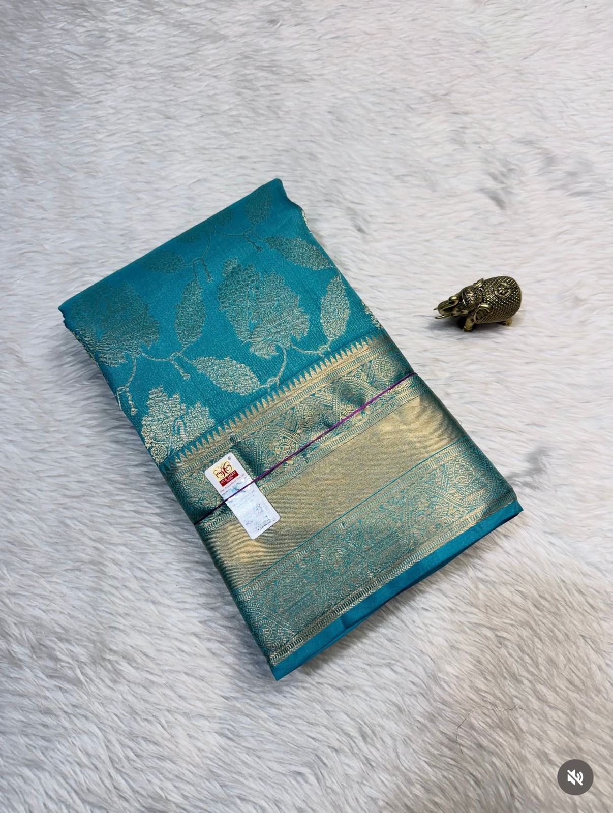 KANCHIPURAM PURE SILK SAREE | SILKMARK® CERTIFIED - TURQUOISE BLUE