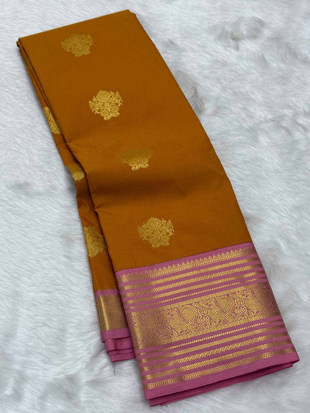 PREMIUM SEMI KANCHI SILK SAREE - AMBER