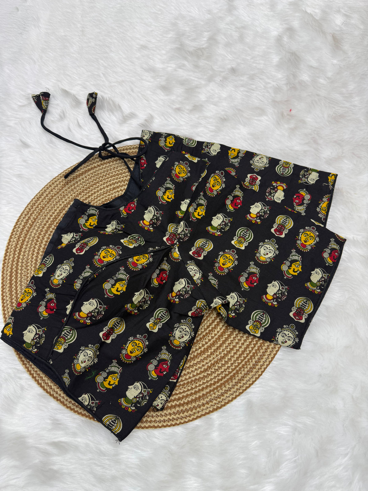 KALAMKARI PRINTED READYMADE BLOUSE - BLACK