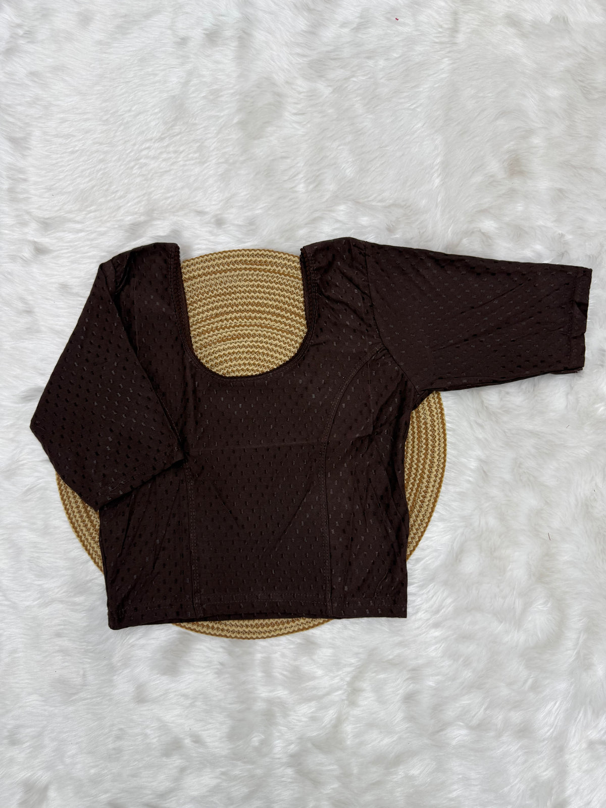 DESIGNER STRETCHABLE BLOUSE - BROWN