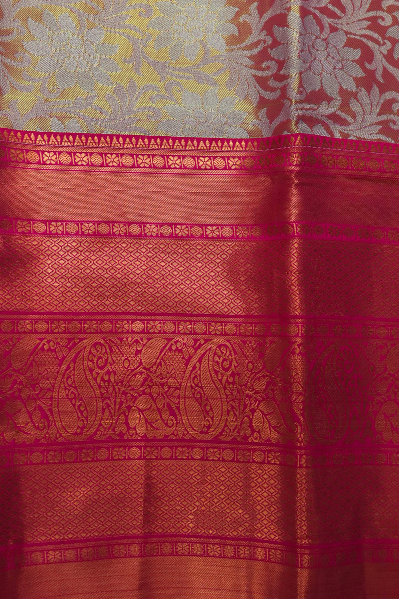 PINK WIDE BORDER TISSUE SILK SAREE