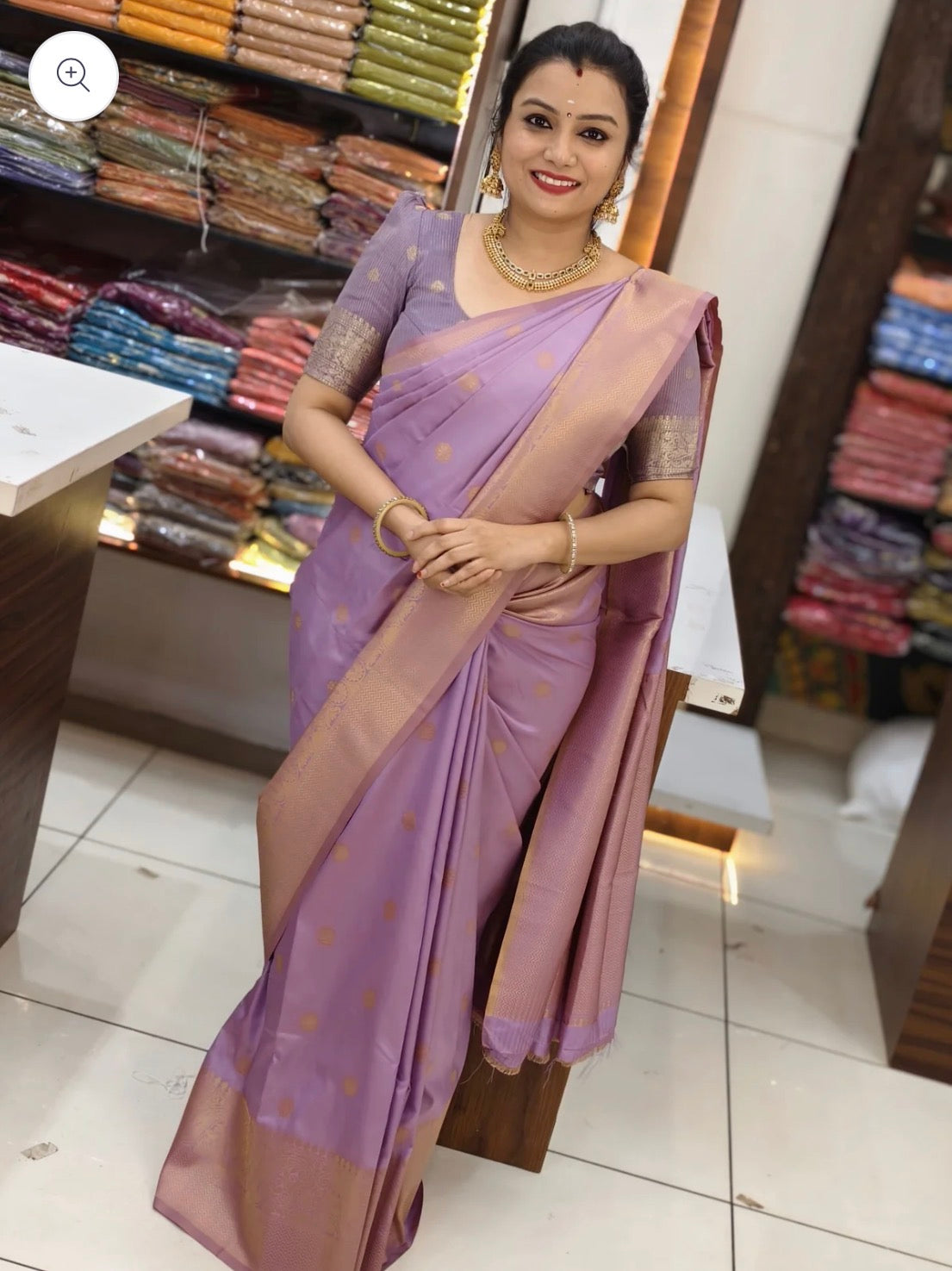 TRADITIONAL SEMI SILK SAREE - LILAC