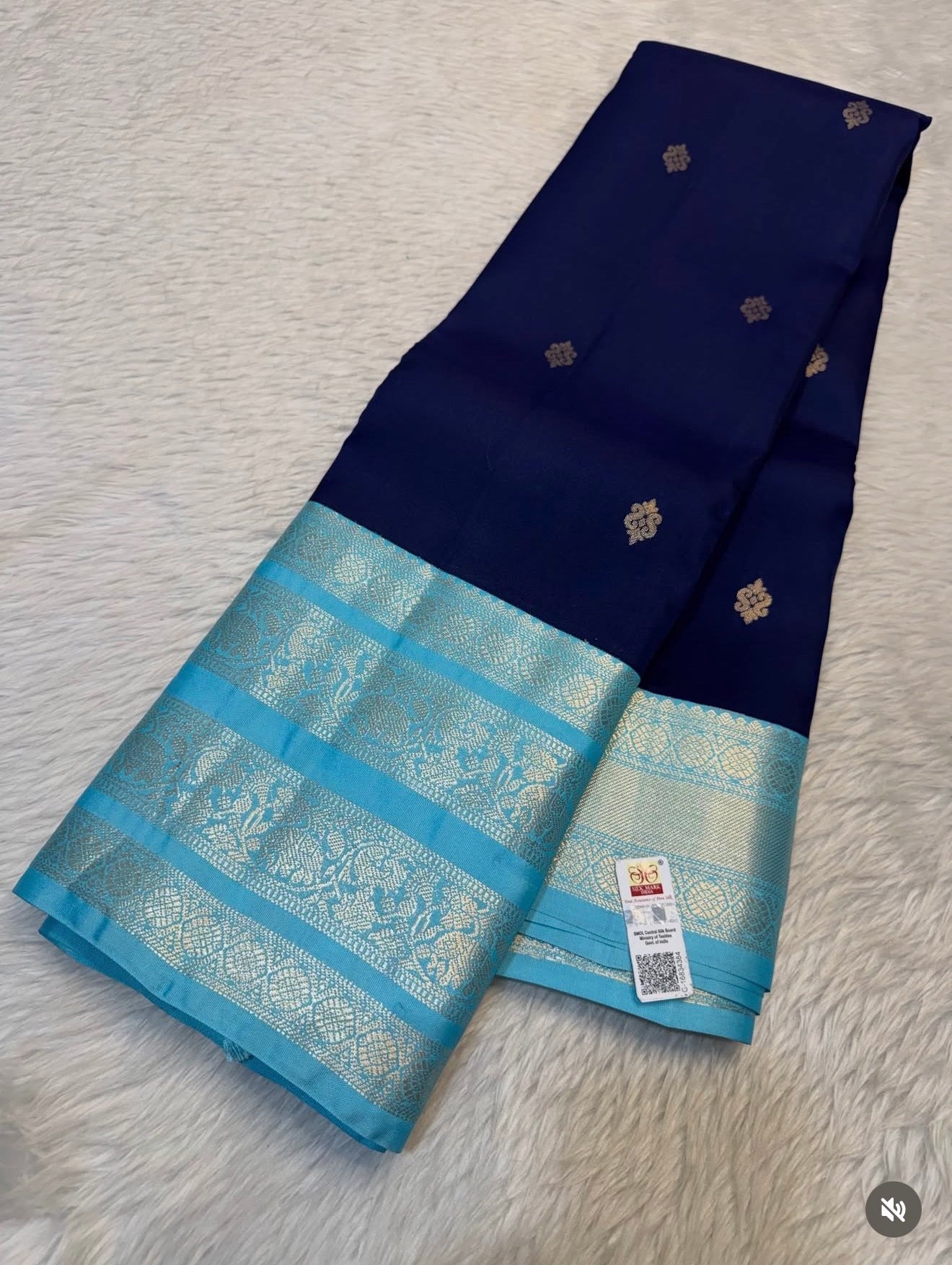 KANCHIPURAM PURE SILK SAREE | SILKMARK® CERTIFIED - NAVY BLUE