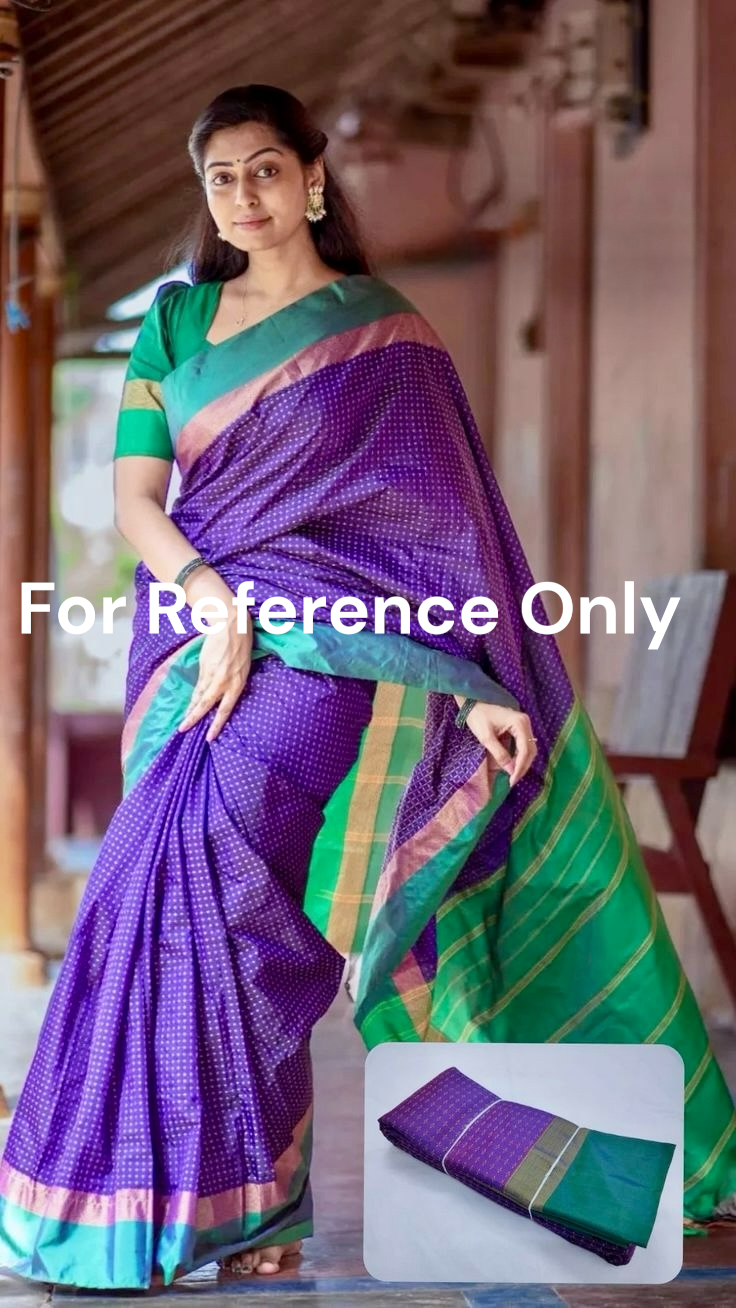 FANCY THREAD DOTED SOFT SILK SAREES - CHARTREUSE GREEN