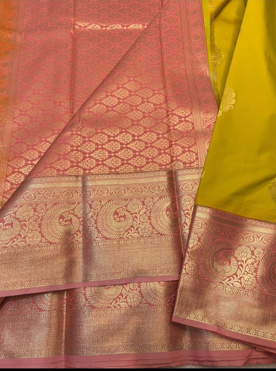 PREMIUM SEMI KANCHI SILK SAREE - GOLDEN MUSTARD