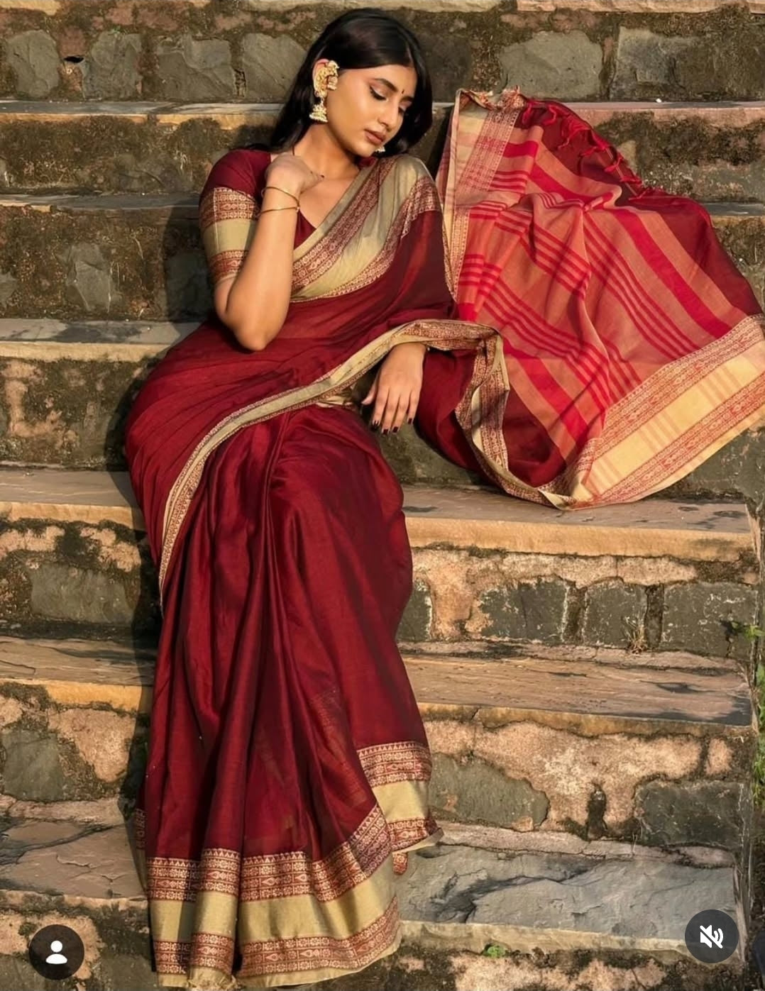 EXCLUSIVE KANCHI COTTON SAREE - MAROON