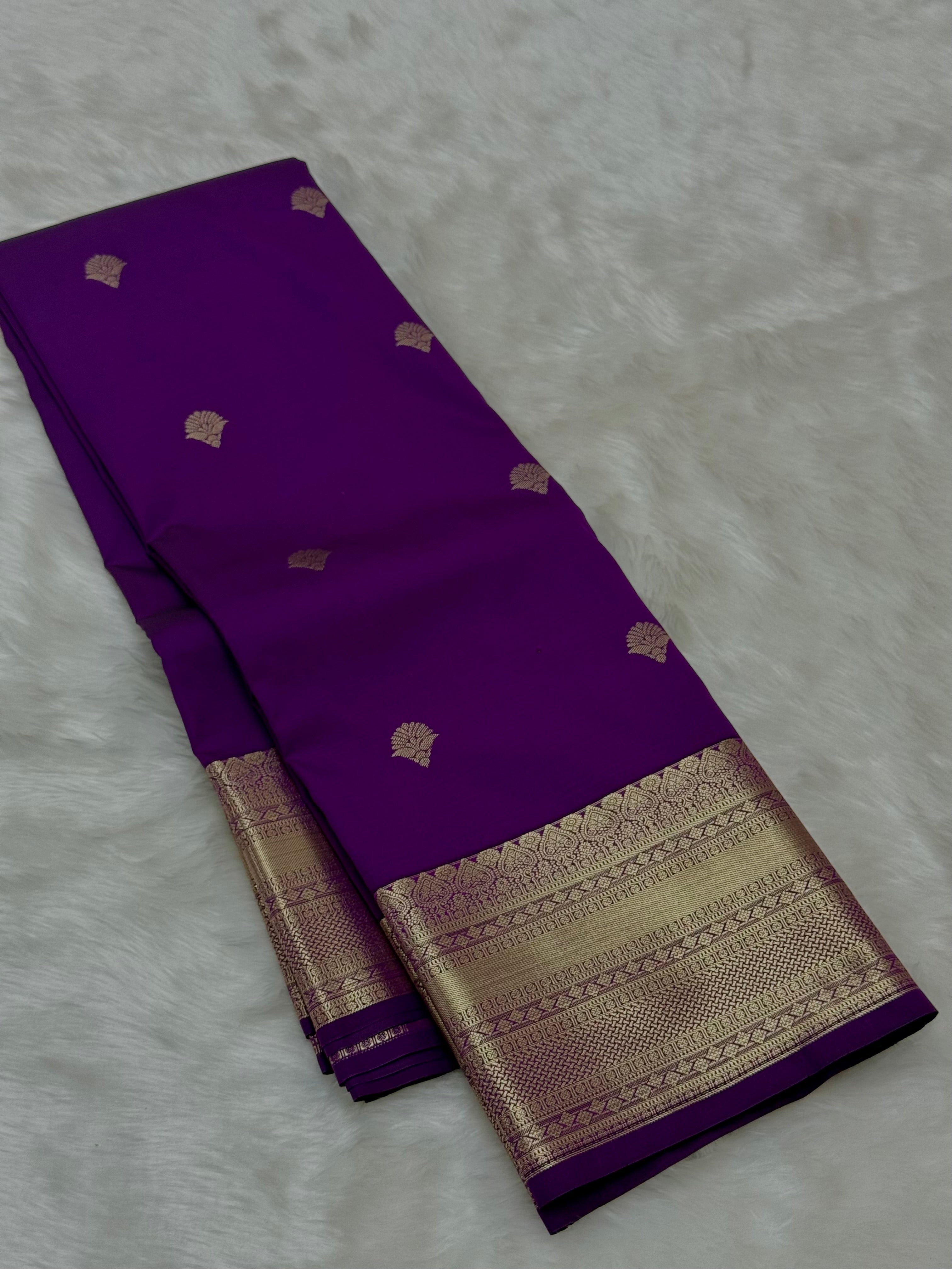PREMIUM SEMI KANCHI SILK SAREE - VIOLET