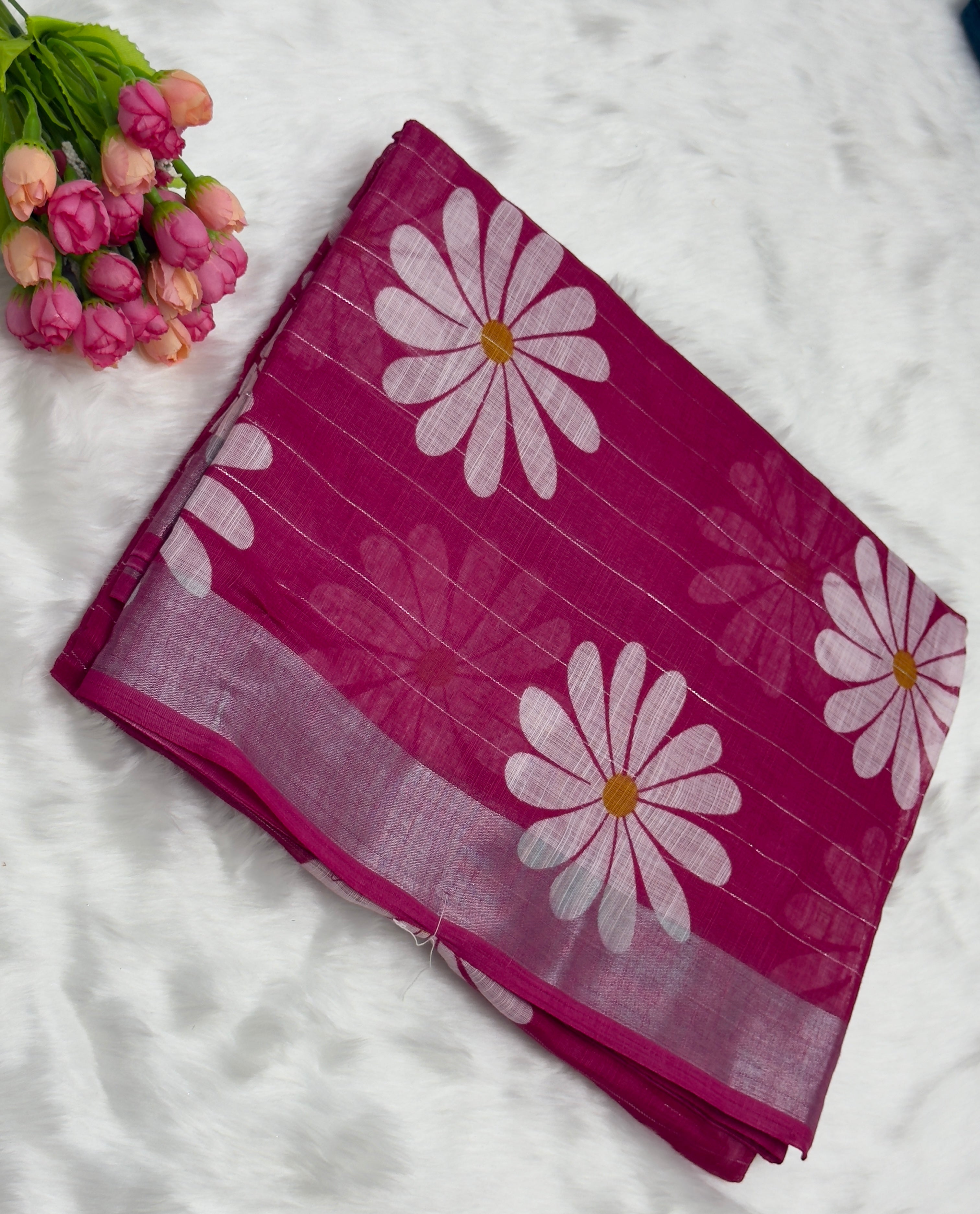 FANCY DOLLA SILK SAREE - RANI PINK