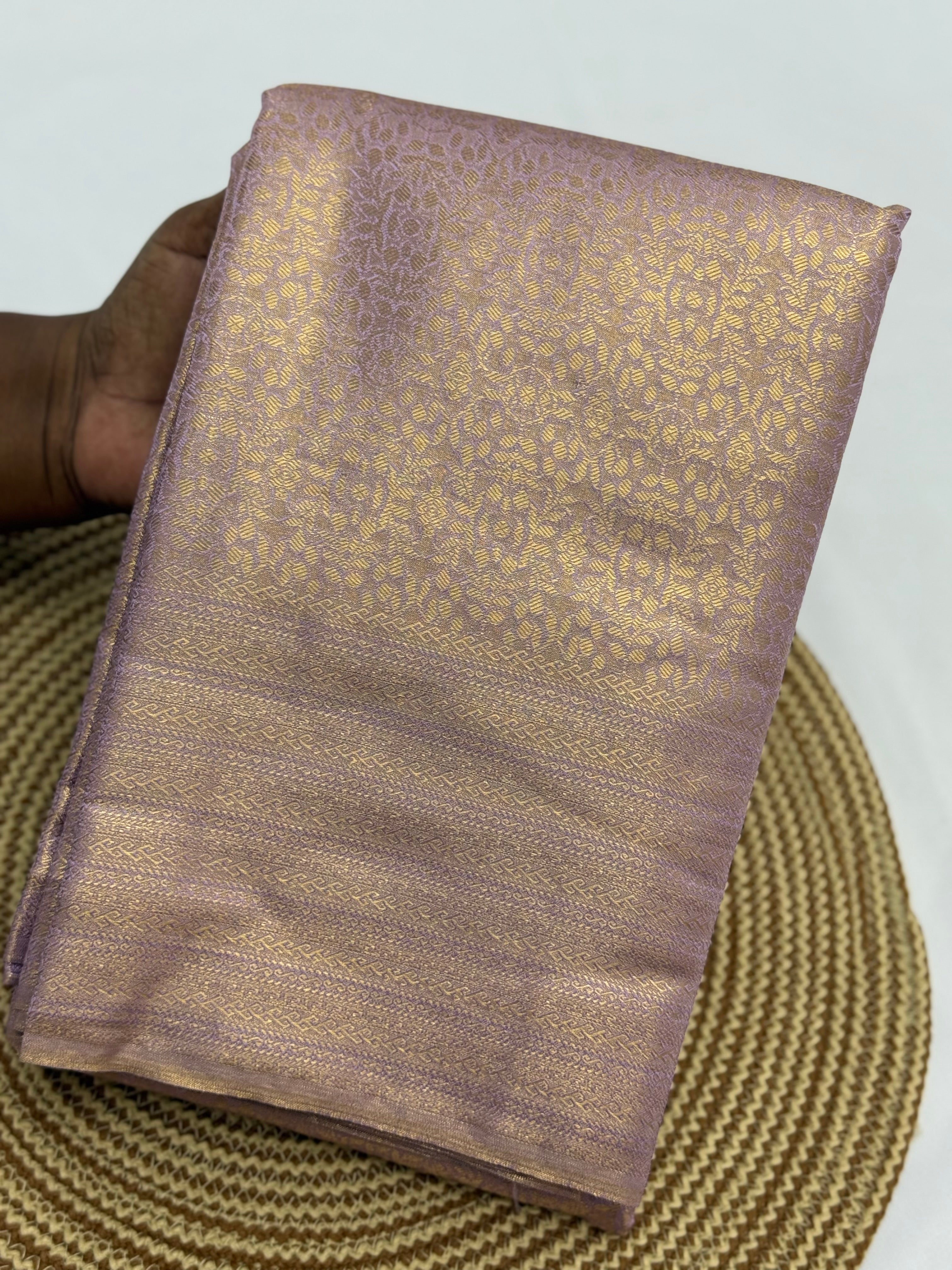 PREMIUM KANCHI TISUSE SILK SAREE - GOLDEN LAVENDER