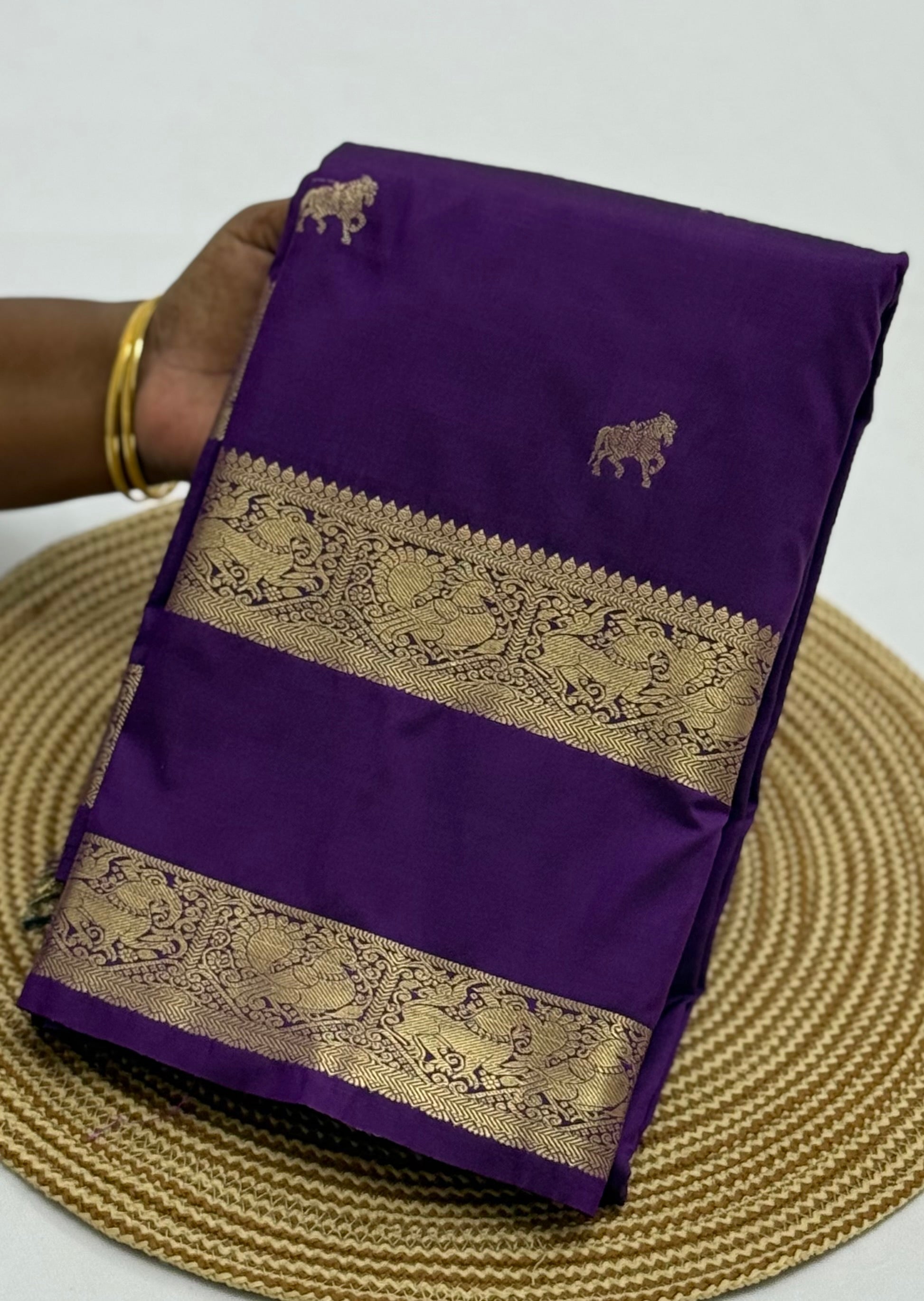 PREMIUM SEMI KANCHI SILK SAREE - BYZANTINE