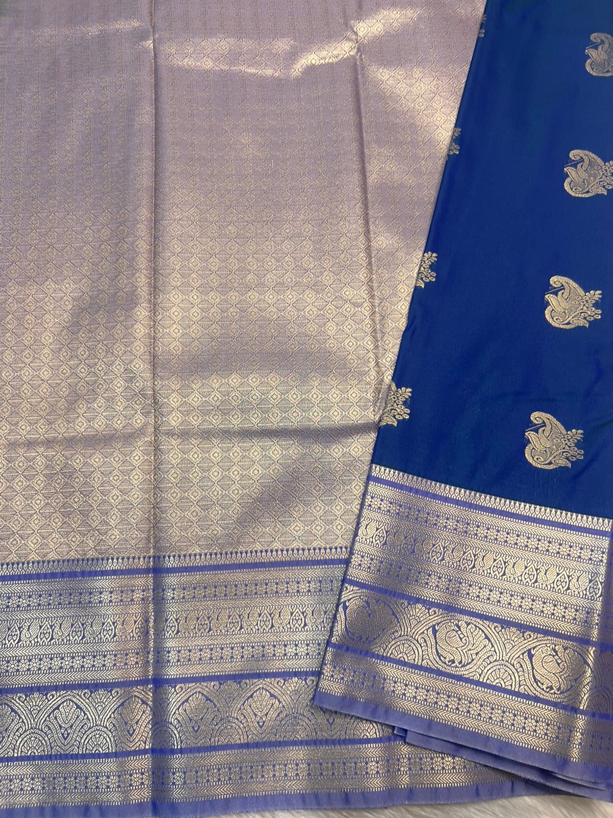 PREMIUM SEMI KANCHI SILK SAREE - PATRICK BLUE