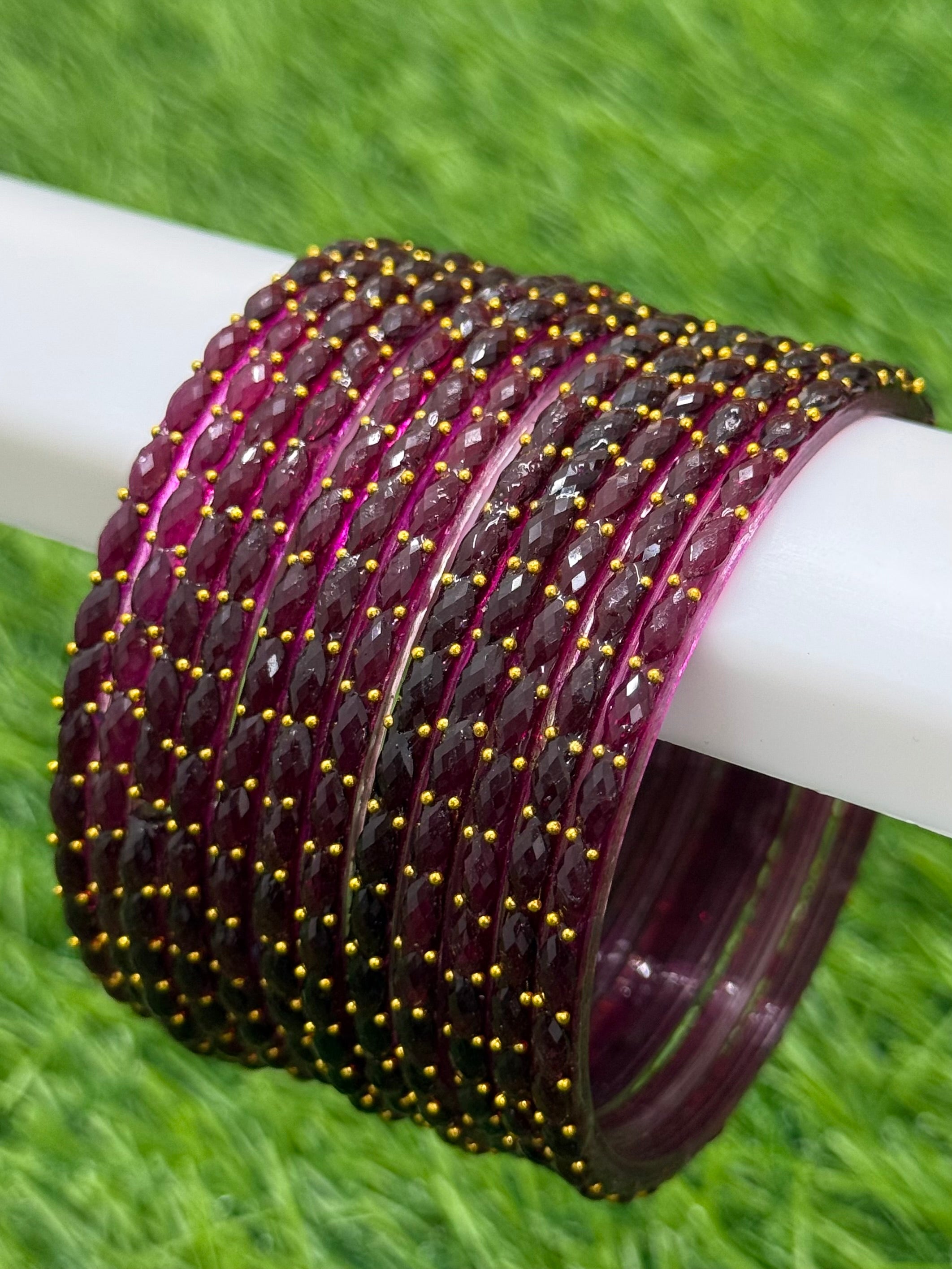 RAINDROP GLASS BANGLES PACK OF 12