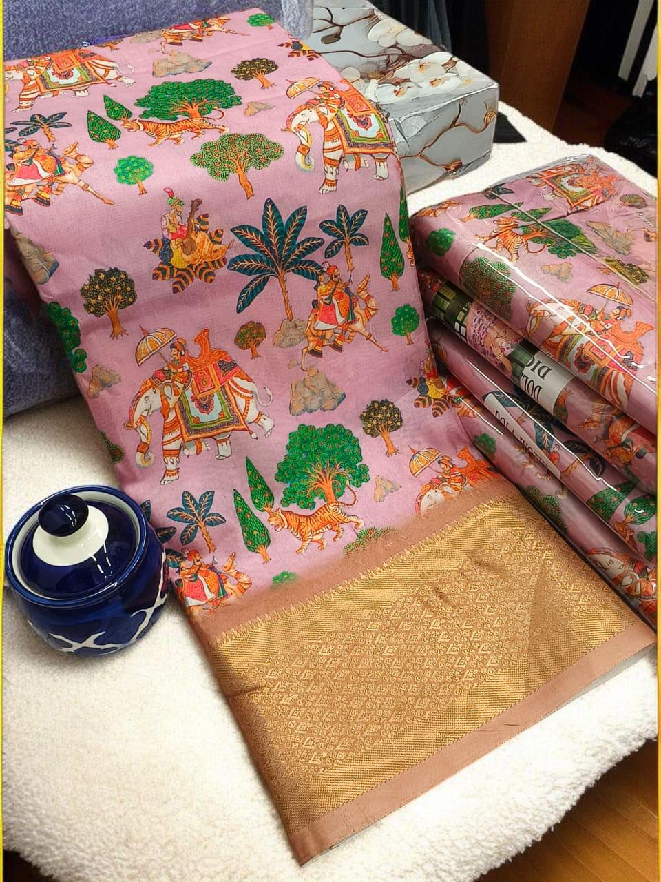 DIGITAL DOLA FANCY SELF BORDER SAREES