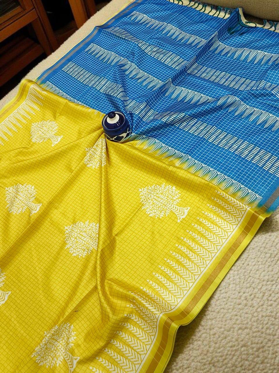 SILK WORMS SOFT COTTON SAREES - MULTICOLOUR