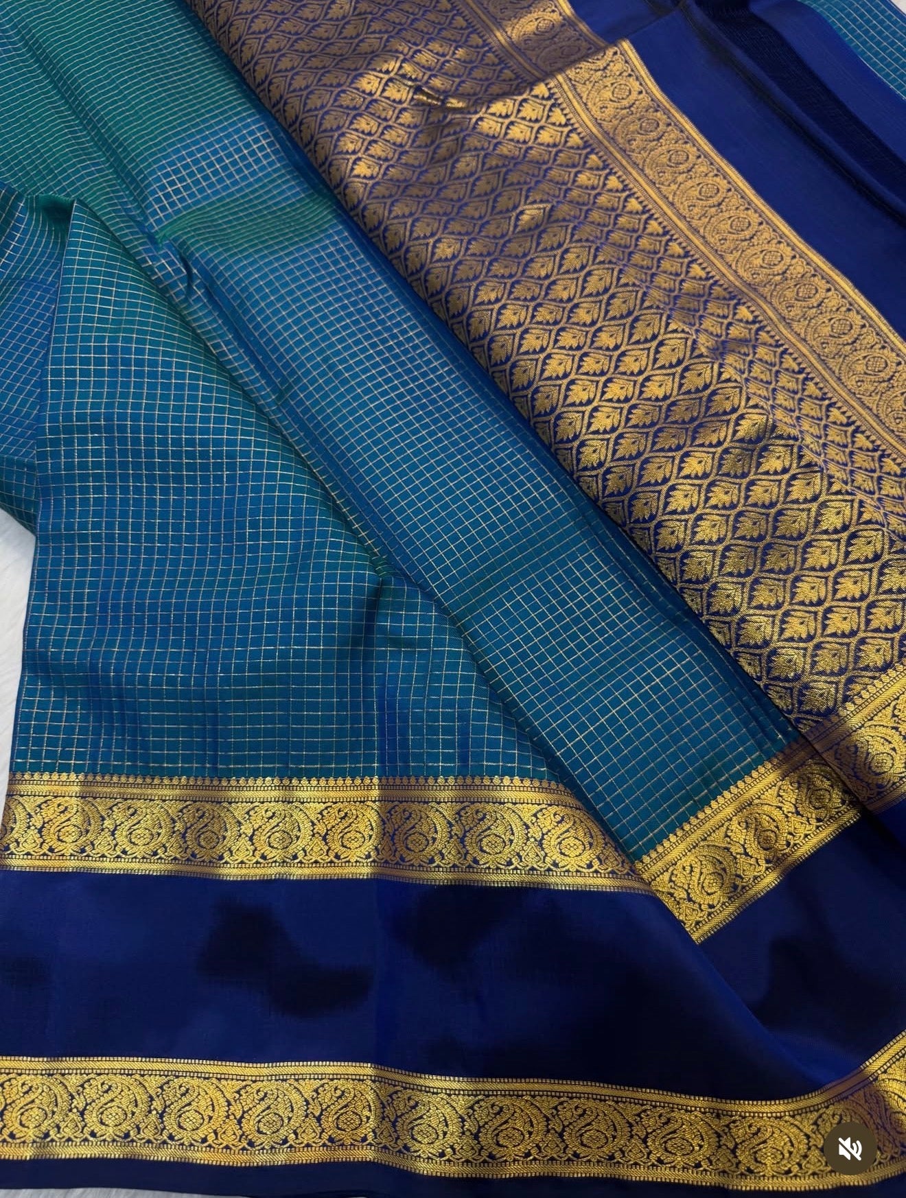 KANCHIPURAM PURE SILK SAREE | SILKMARK® CERTIFIED - TEAL GREEN