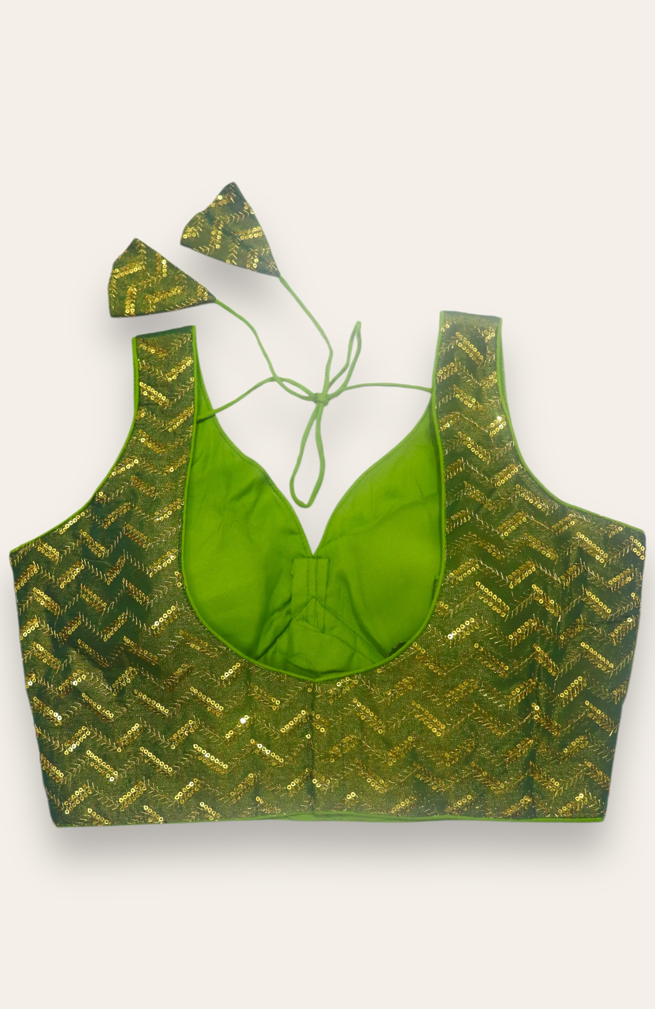 SLEEVELESS DESIGNER BLOUSE - GREEN