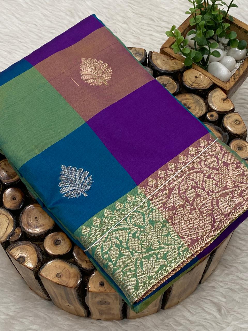 PAALUM PAZHAMUM KATAN BRIDAL SAREE - MULTI