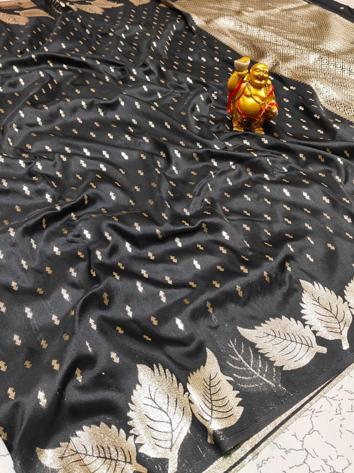 PREMIUM  SOFT SILK SAREE - BLACK