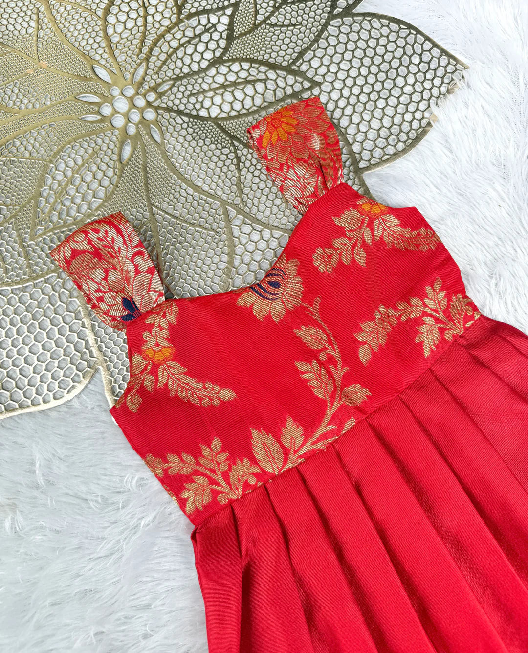 RED NEW BORN FROCK