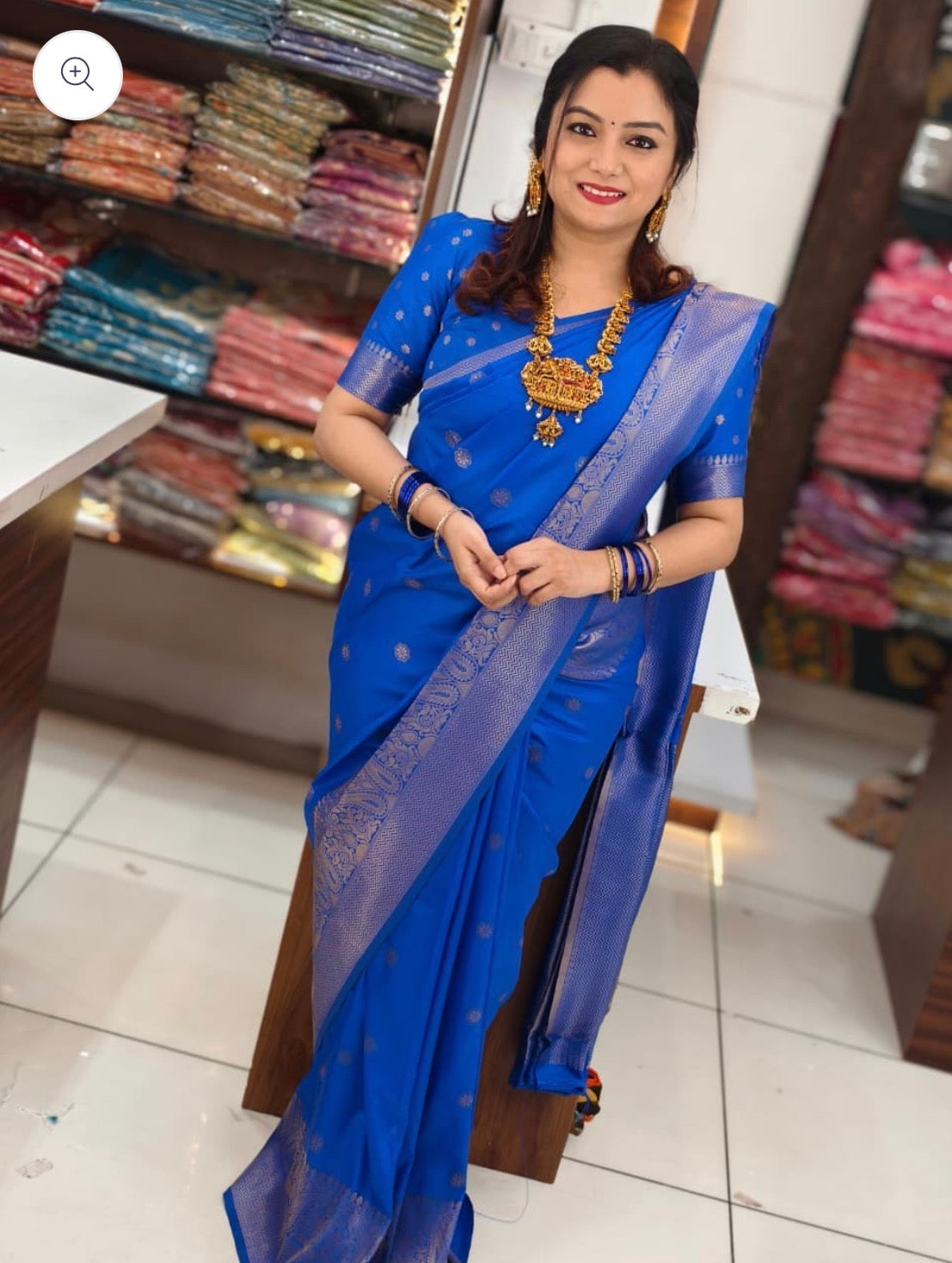 TRADITIONAL SEMI SILK SAREE - ROYAL BLUE