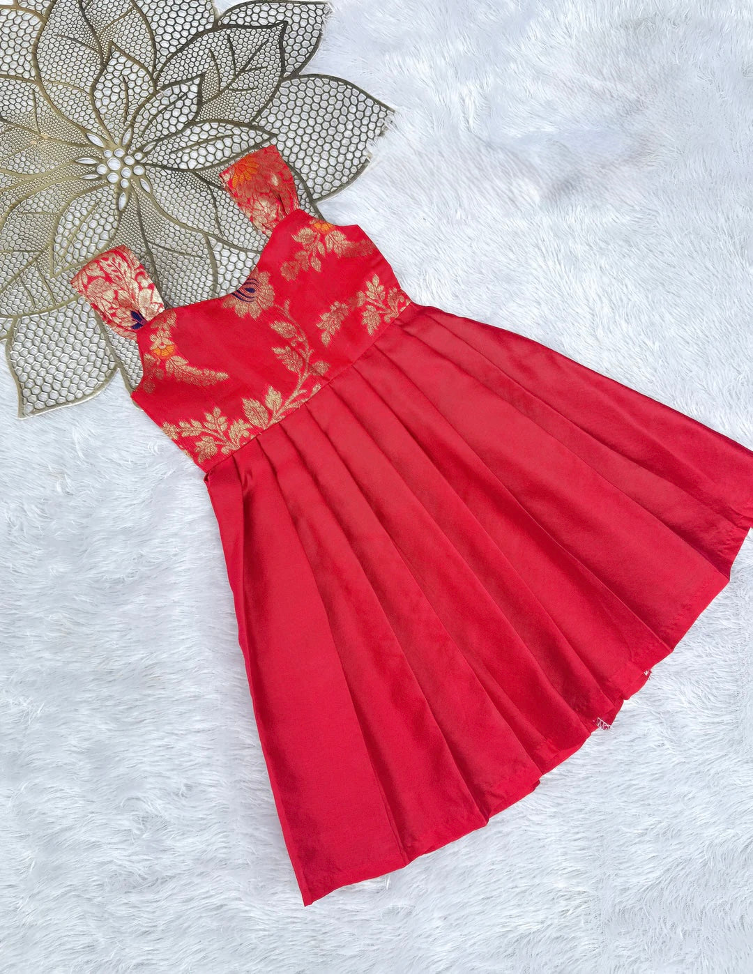RED NEW BORN FROCK