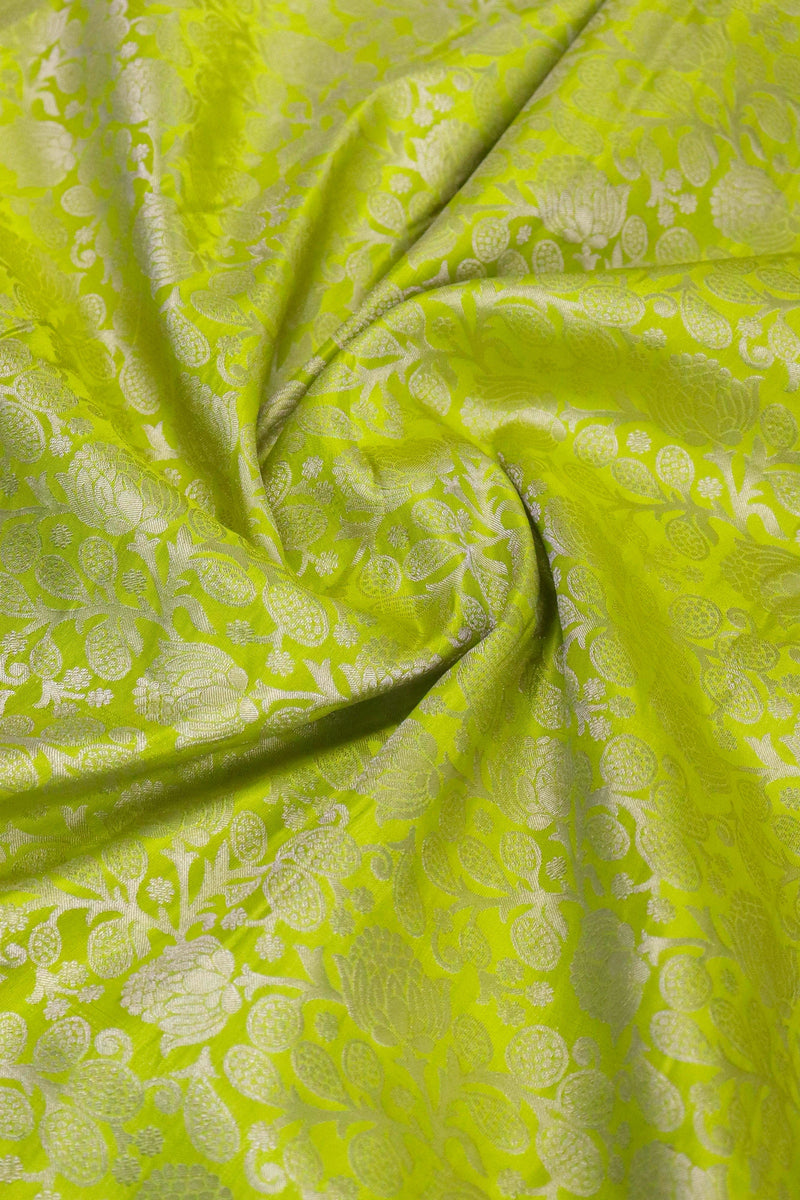 LIME GREEN KANCHIPURAM PURE SILK SAREE | SILKMARK® CERTIFIED