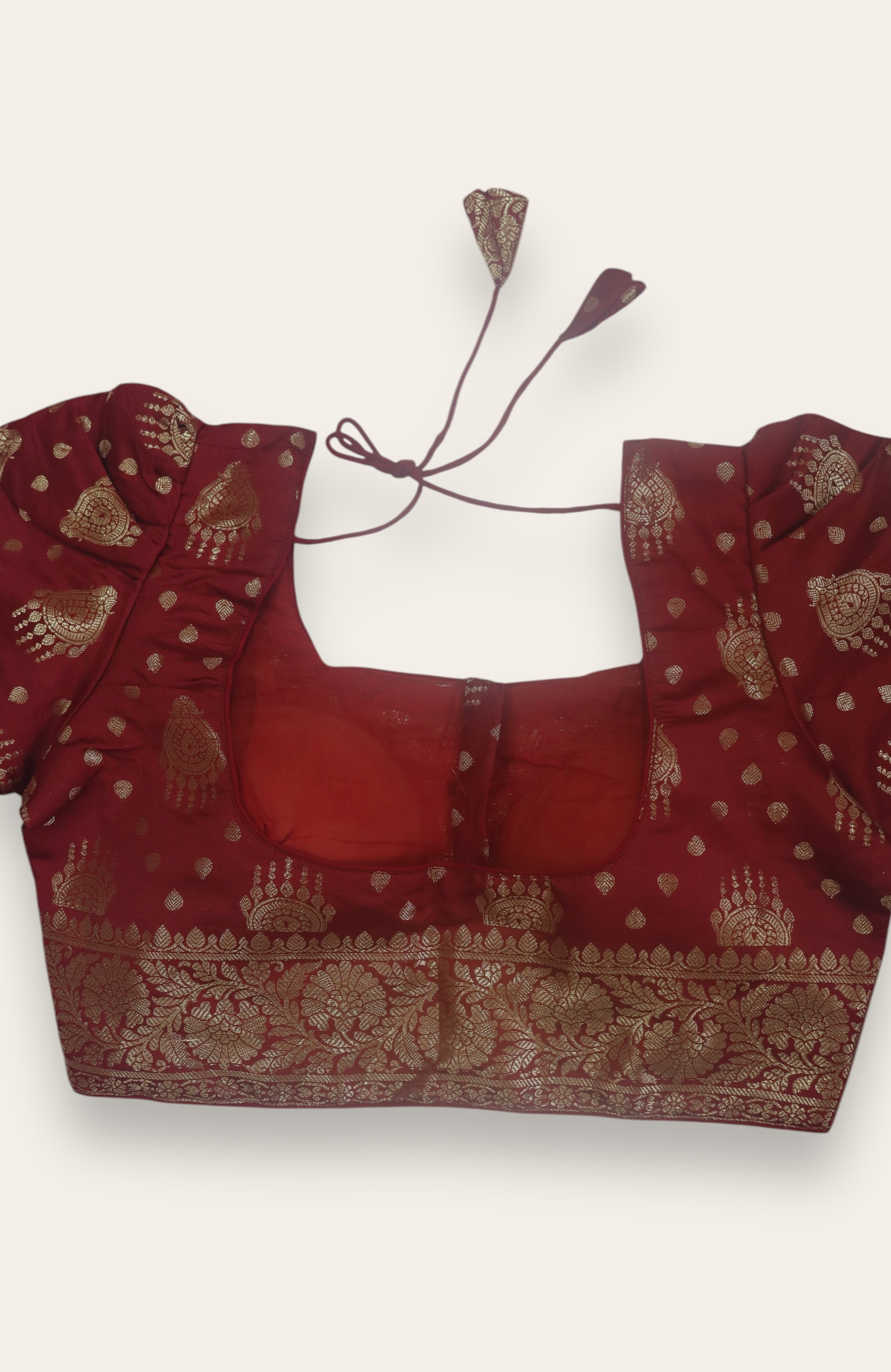 READYMADE SAREE BLOUSE - BRICK RED