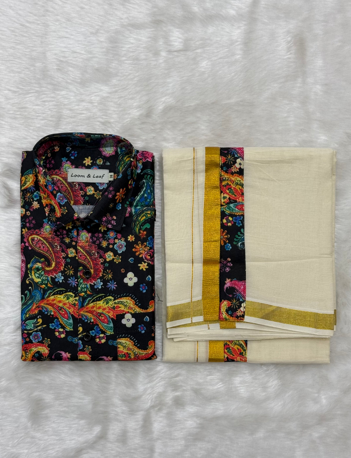 PREMIUM PRINTED SHIRT & MUNDU COMBO - MULTICOLOUR