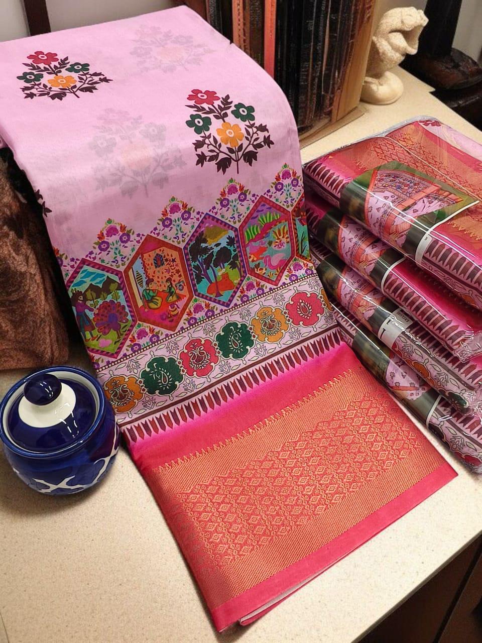 DIGITAL DOLA FANCY SELF BORDER SAREES