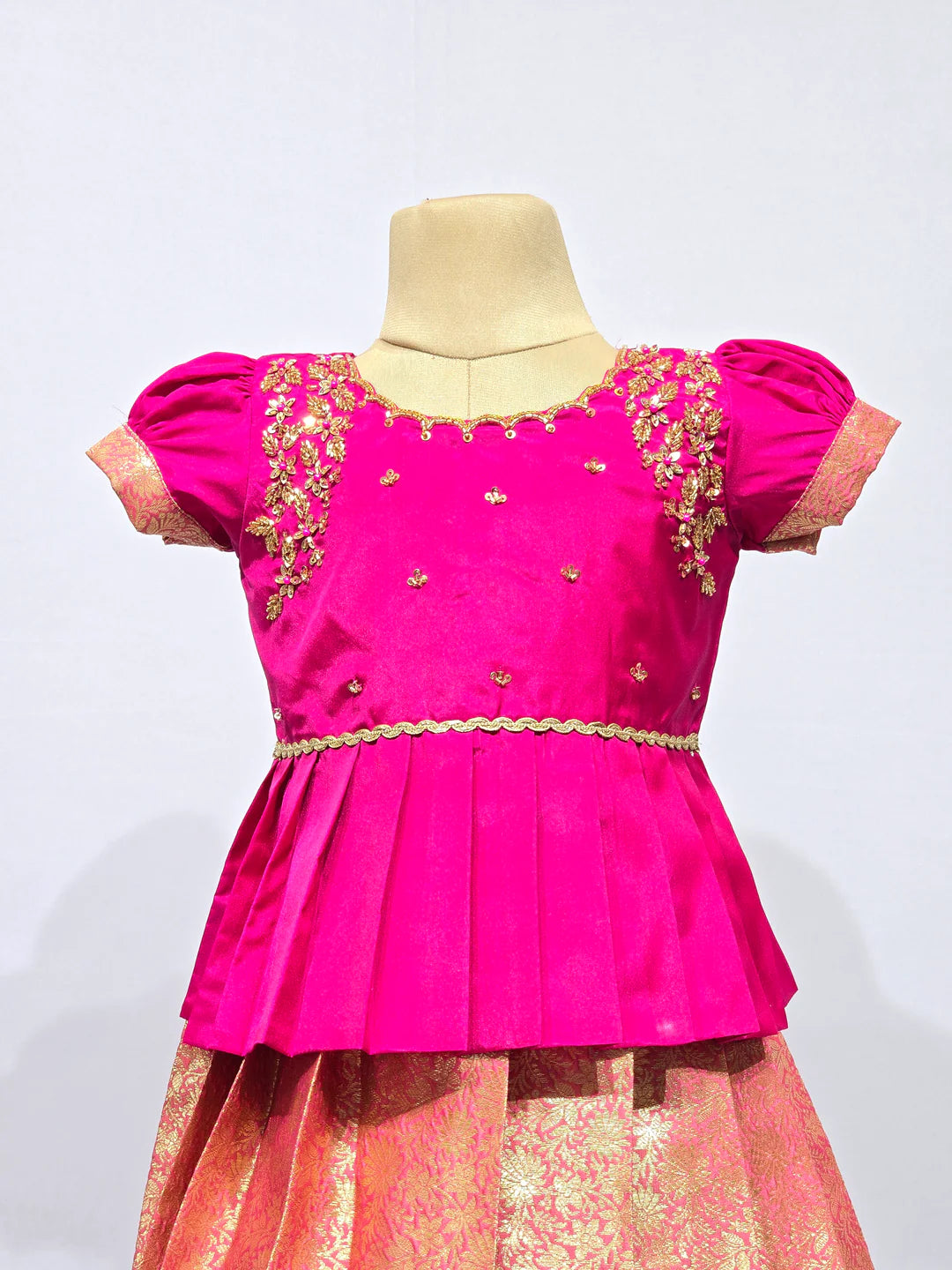 DESIGNER PINK PATTU PAVADAI